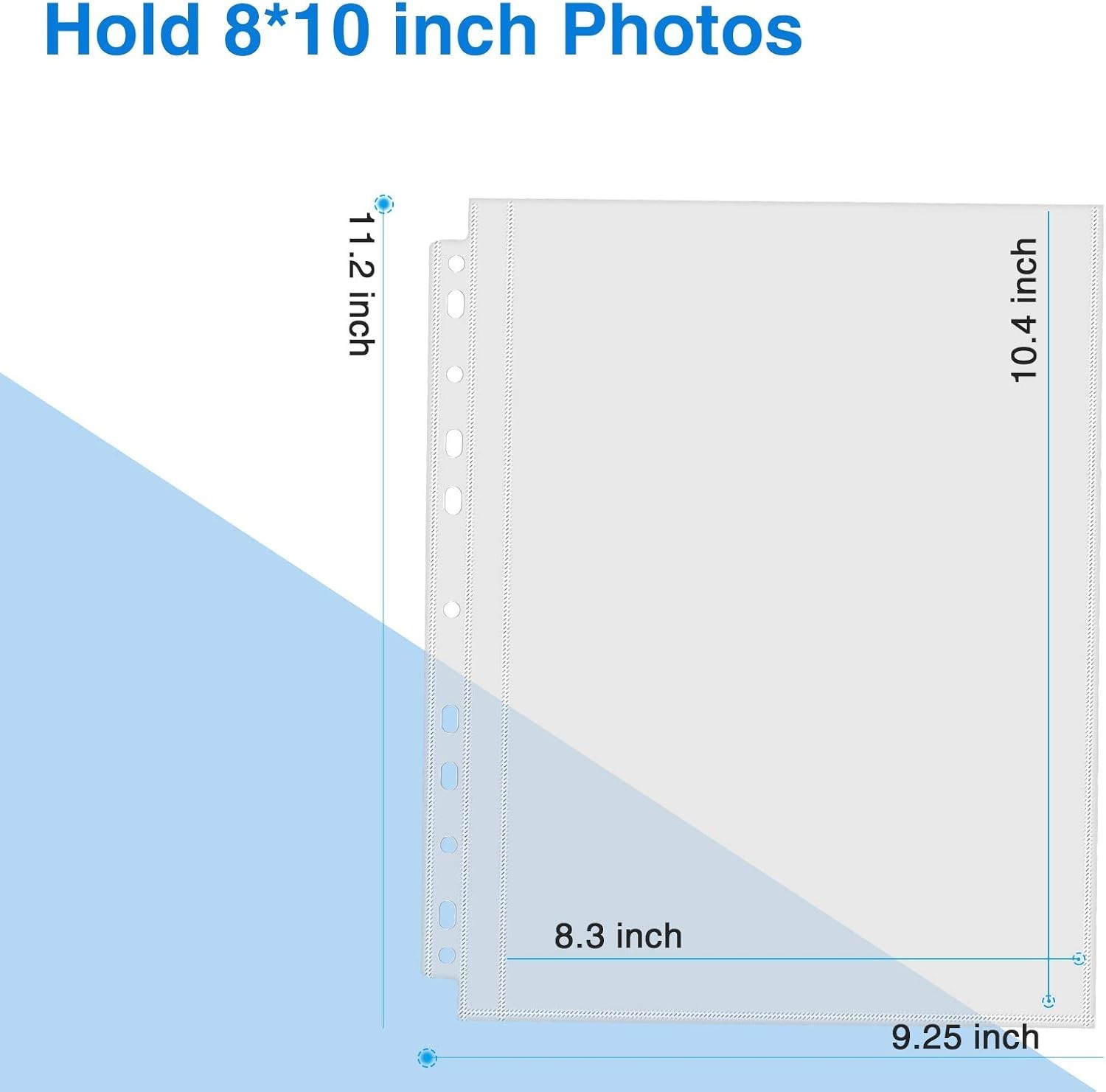 30 Count 8.5×11 Photo Protector Sleeves Heavy Duty Clear Archival 3 Ring Binder