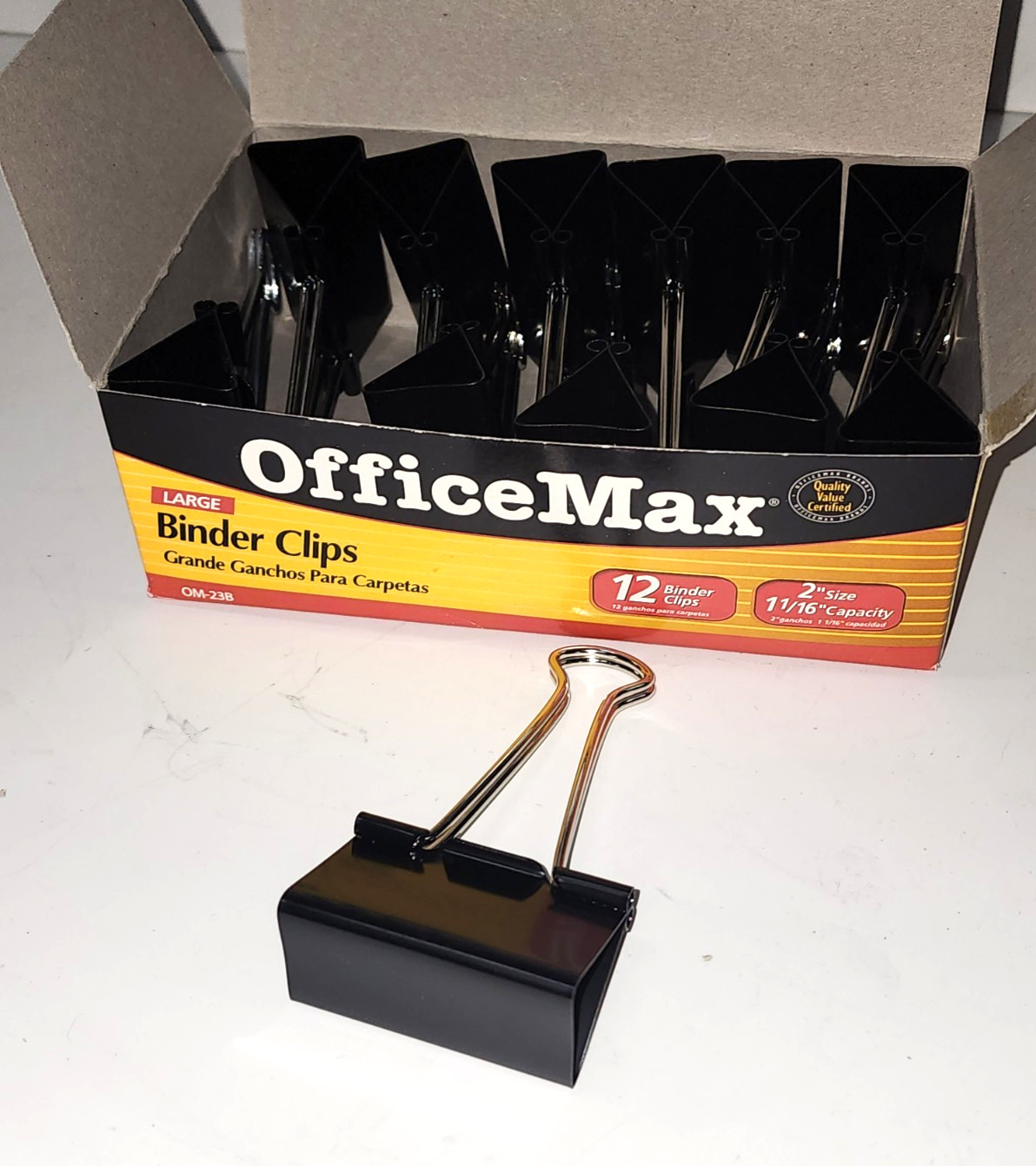 Office Max Large Binder Clips 12 Pack