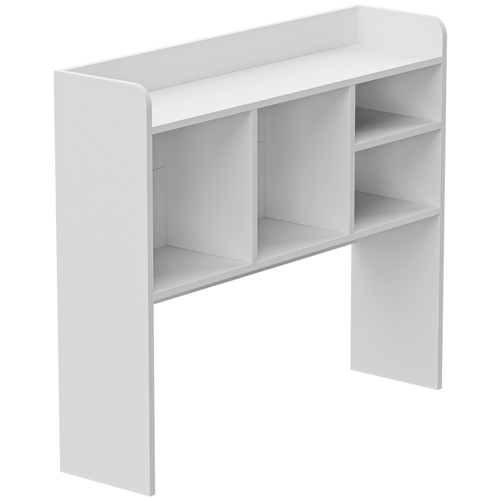 Desktop Bookshelf Countertop Storage Hutch w/ 5 Shelves for Computer Desk White