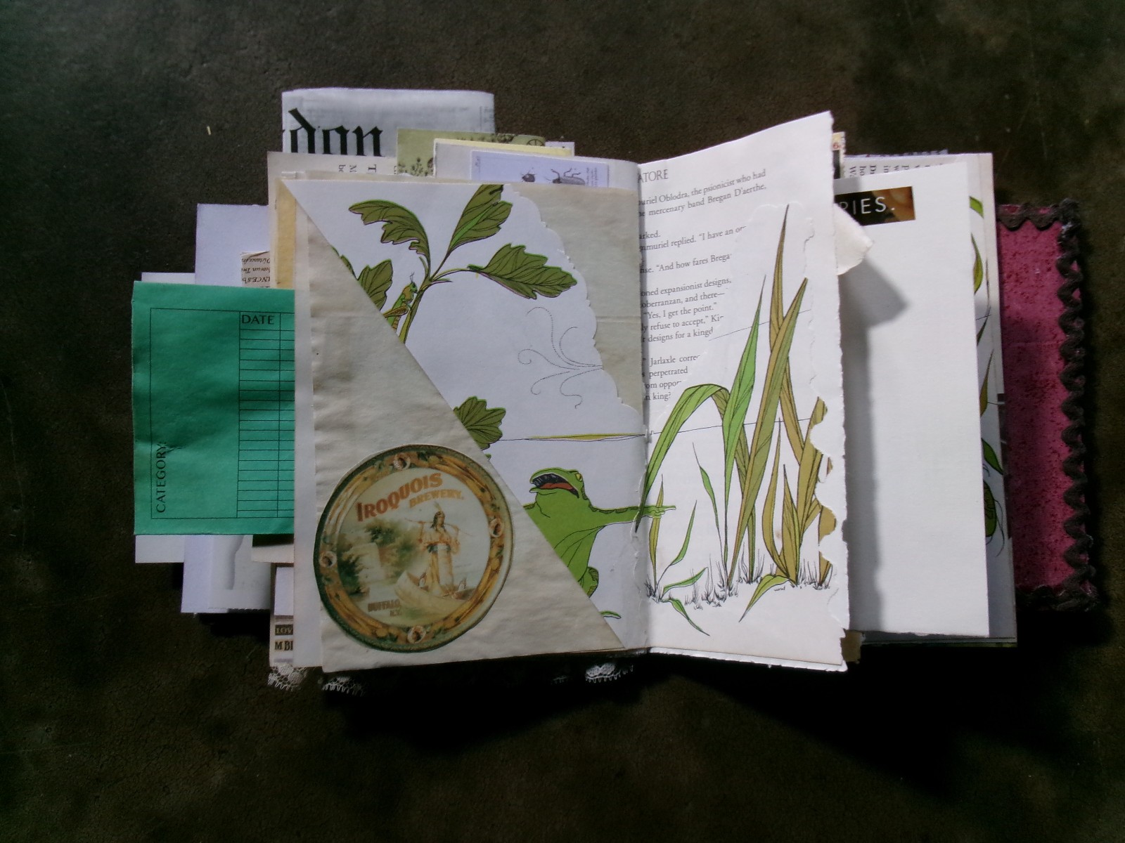 LOT OF 2 JUNK JOURNALS VINTAGE CHILDREN TAGS TUCKS BOOK PAGES COFFE STAIN PAGES