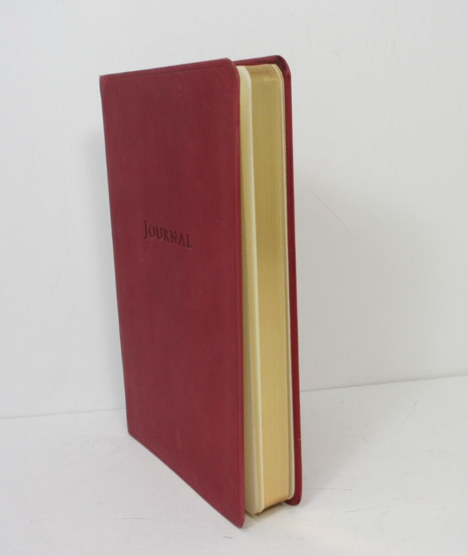 Journal Diary Leather 7″ Soft Cover 224 Lined Pages Graphic Image $70 Cranberry