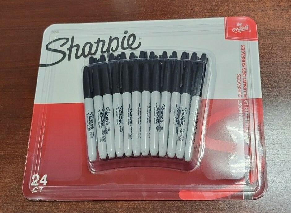 The Original Sharpie Permanent Fine Point Marker Black 24 Pack Water Resistant