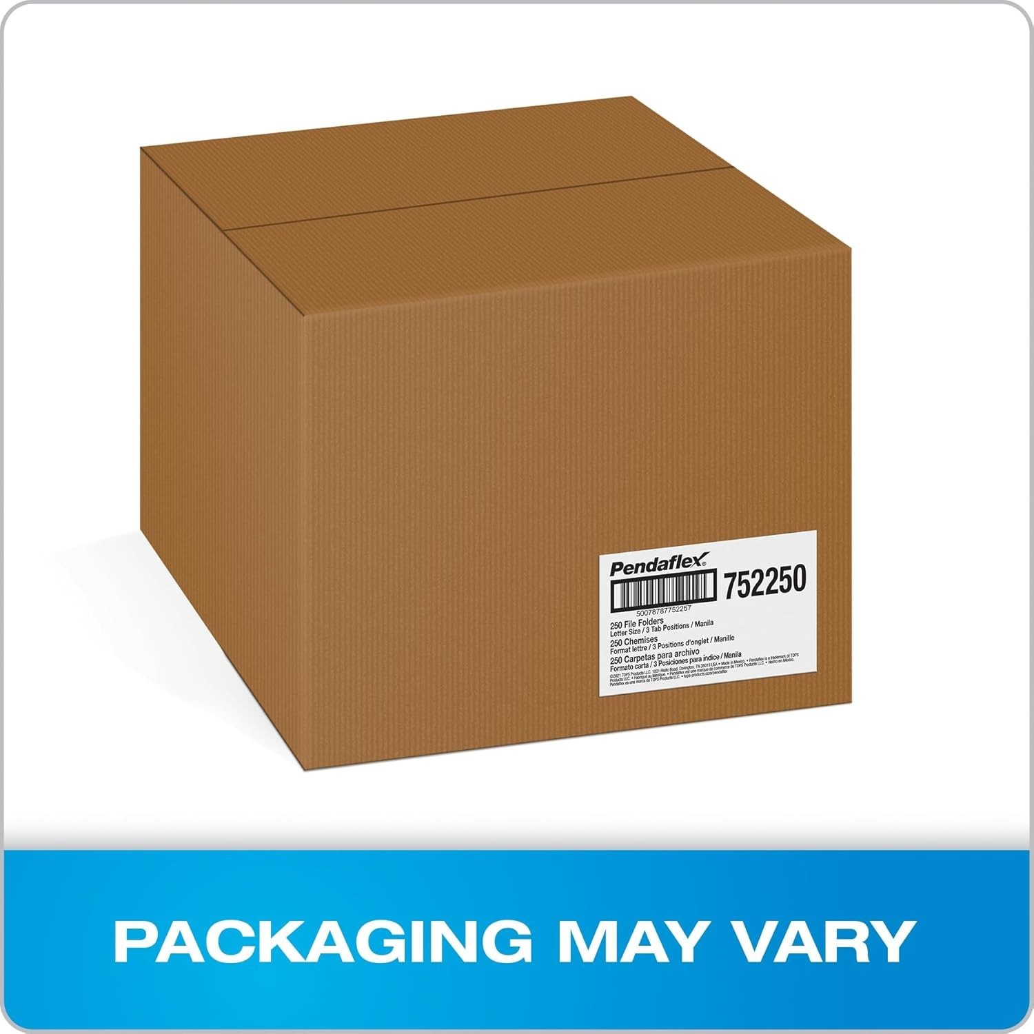File Folders, Letter Size, 1/3 Cut, Manila, 250 per Box (752250), 3 Tab Position