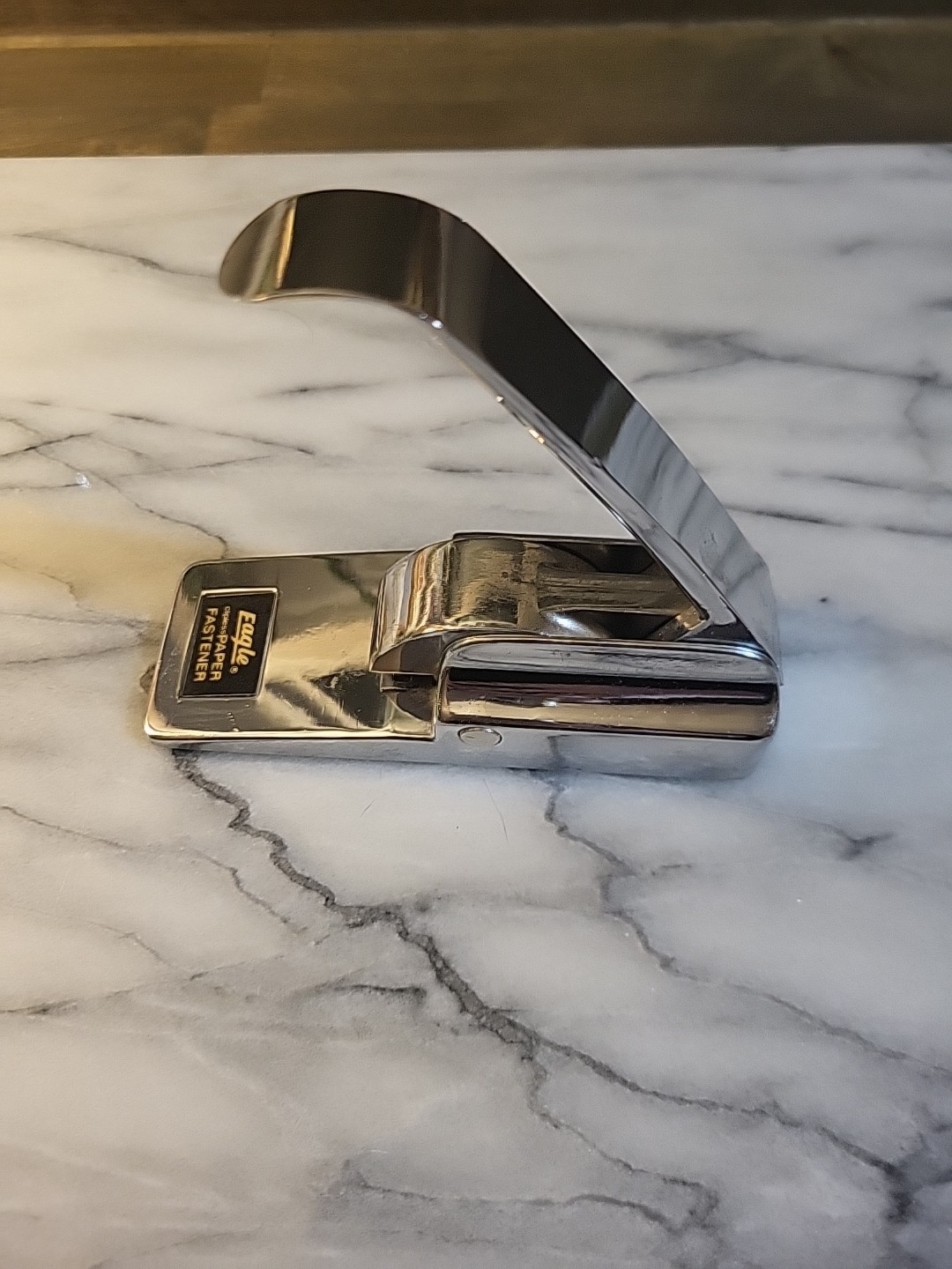 Heavy Chrome Metal Eagle Clipless Paper Fastener Stapleless Stapler