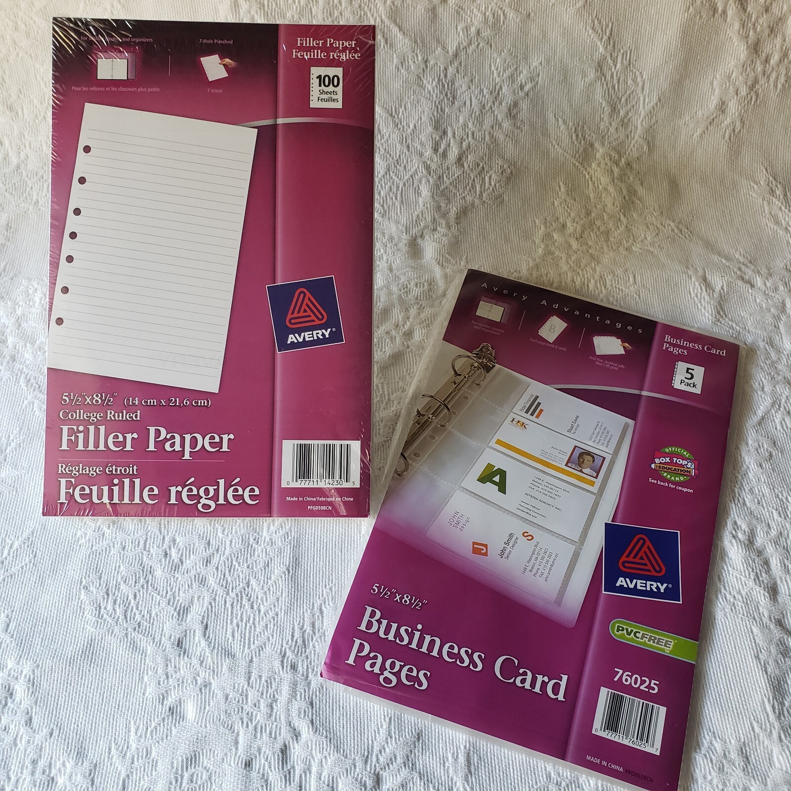 Avery Mini Binder Filler Paper College Ruled 100 Sheets 5 Pk Business Card Pages
