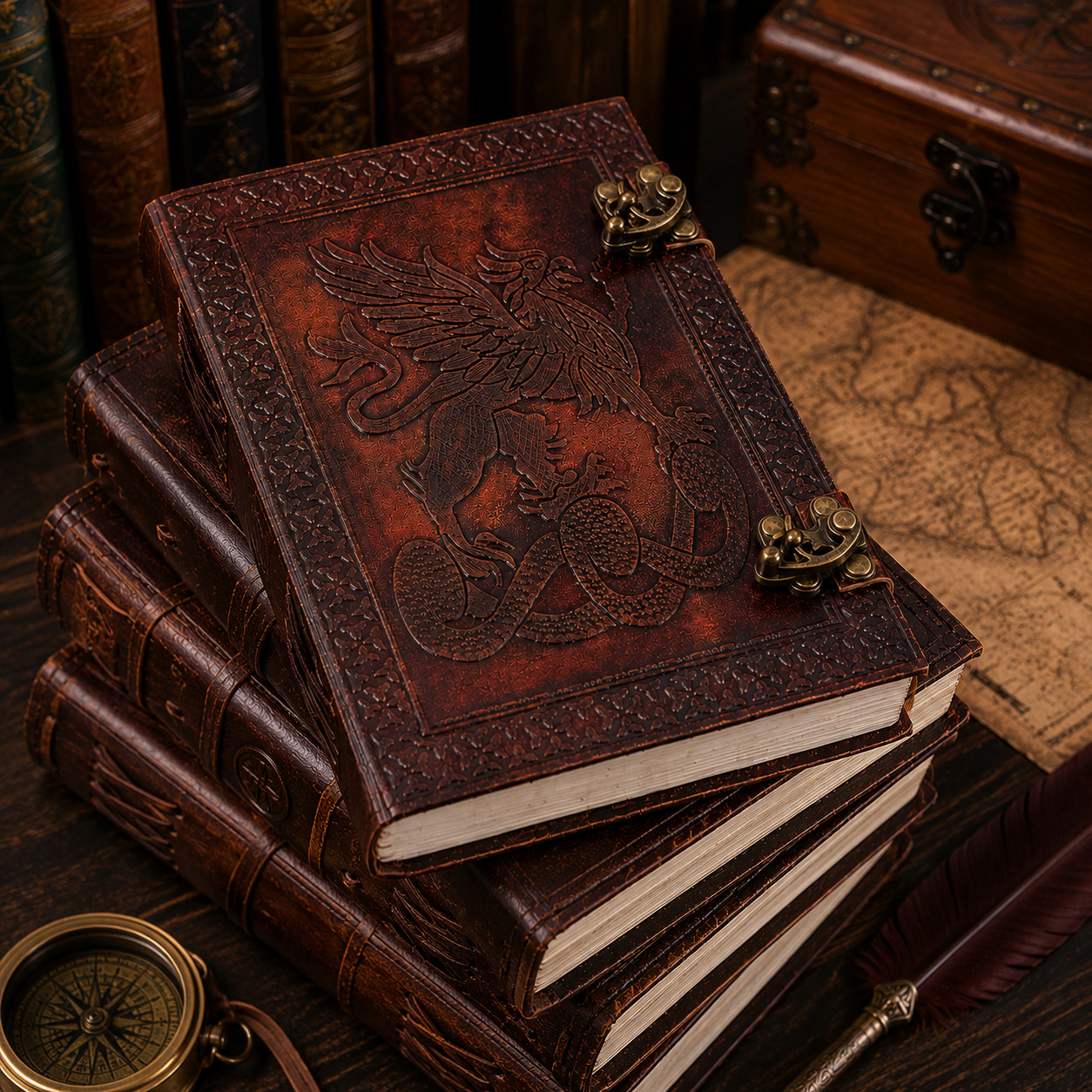 Vintage Leather Writing Notebook 6×8 Double Lock Journal Blank 200 Buy 1 Get 10