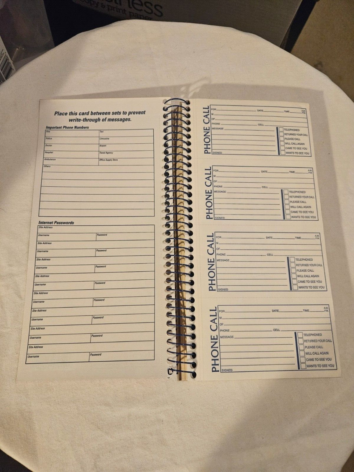 Adams Phone Message Books Lot of 2 and Tops Voice Mail Log See Description