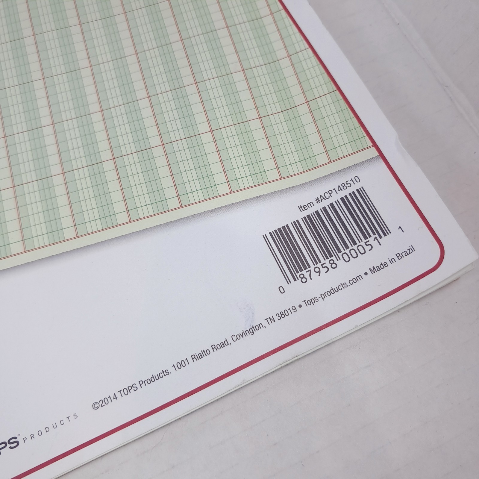 Adams 10 Column columnar pad Analysis Pad 50 Pages Green 8.5×14″ ABFACP148510