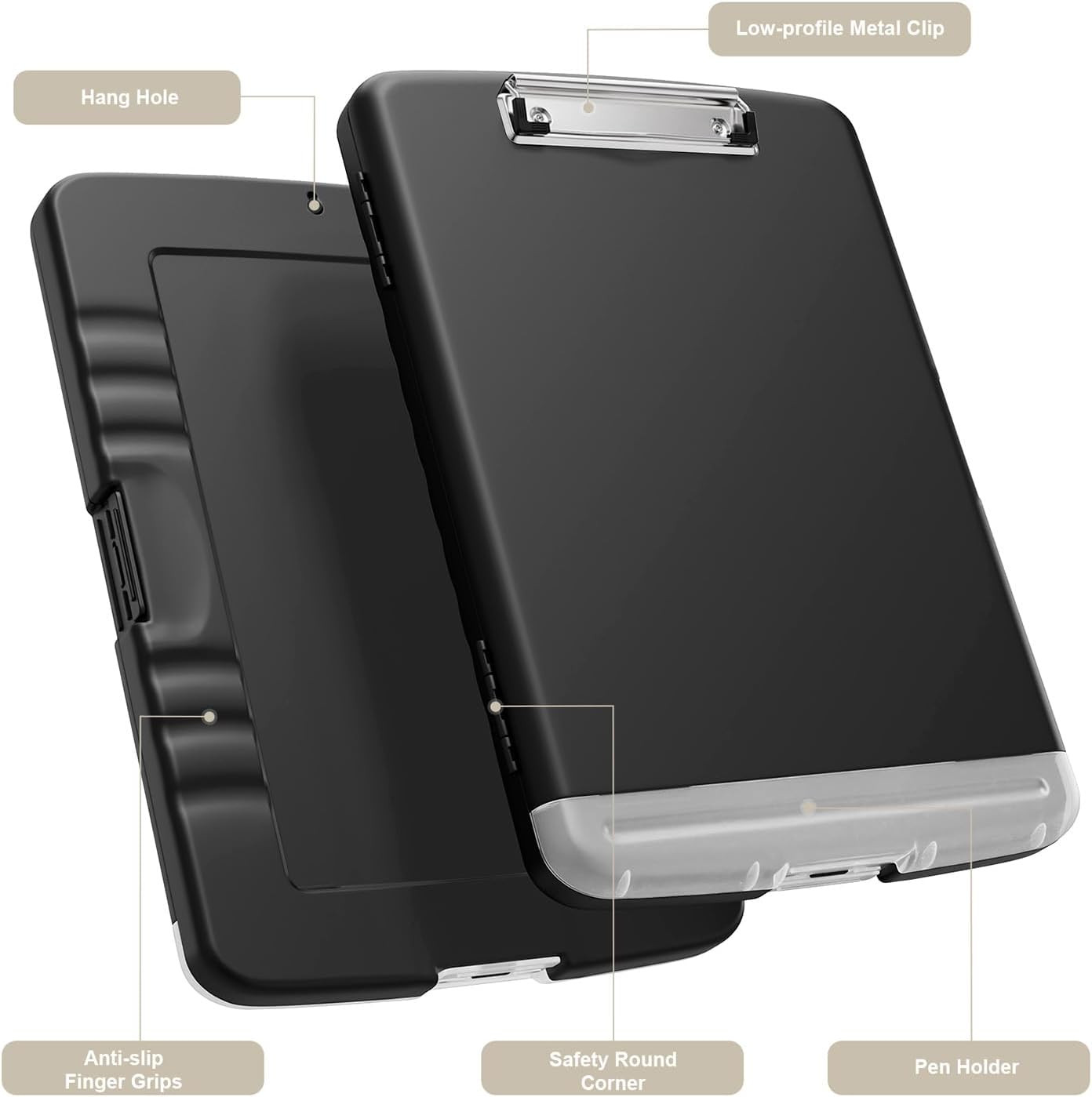 Clipboard with Storage, 8.5 X 11 Organization Box with Pen Holder and A4 Legal P