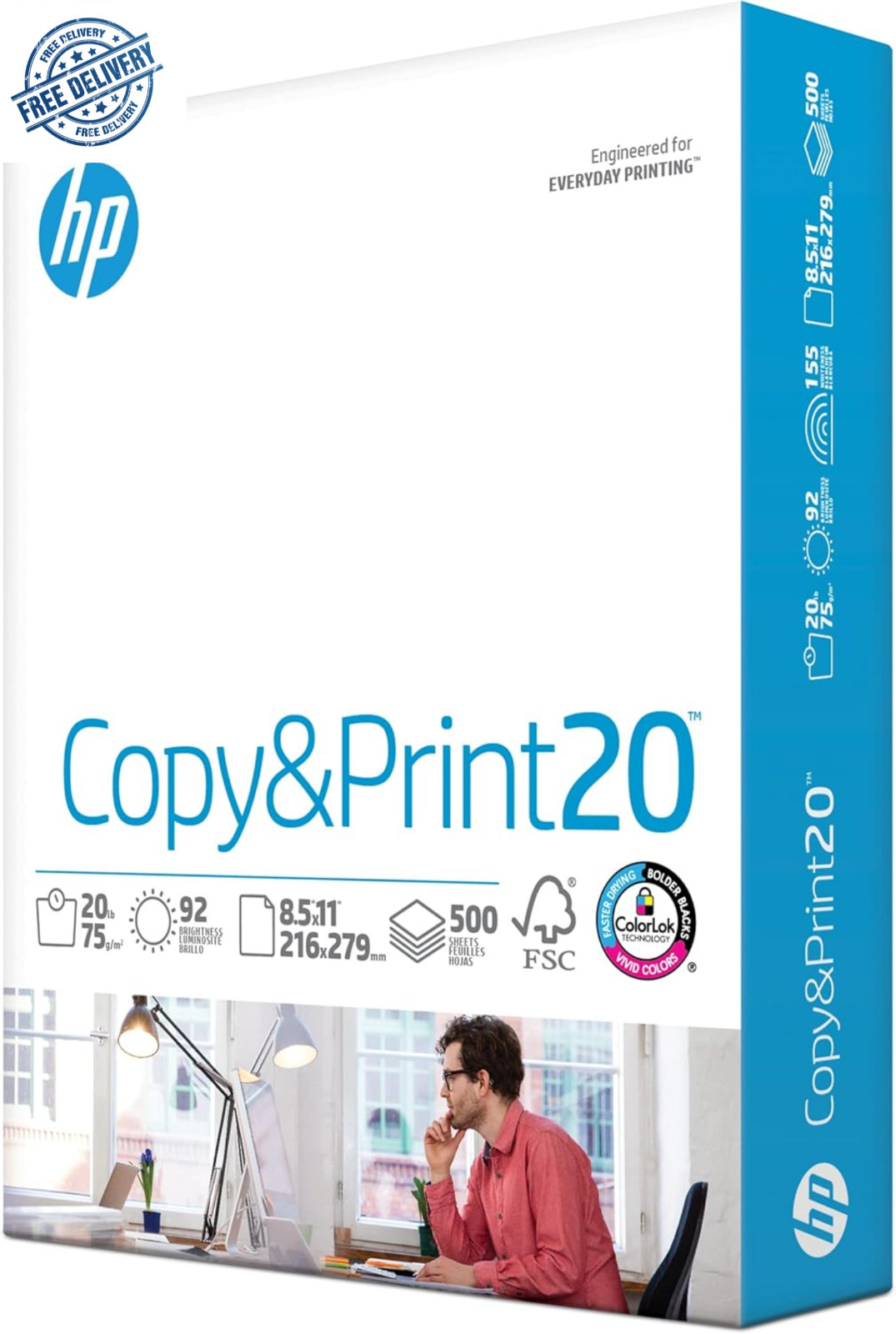 HP 200060 Copy&Print20 8.5 x 11 Printer Paper, 1 Ream – 500 Sheets