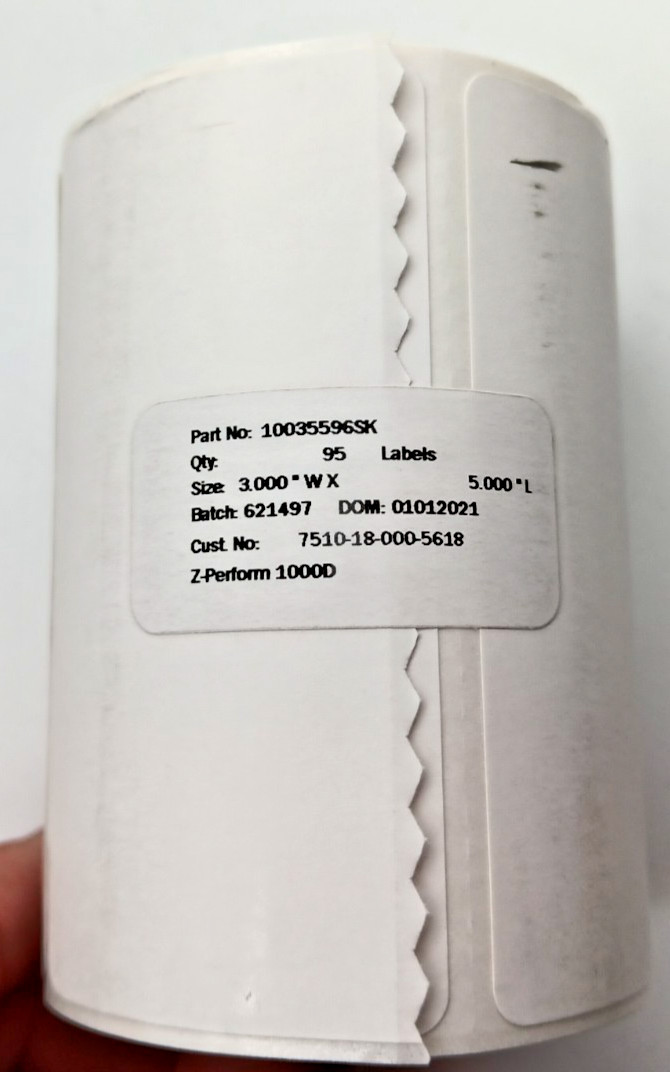 FOR ZEBRA | Z-PERFORM 1000D | 3″x5″ LABELS | 10035596SK | 36 PACK | 621497