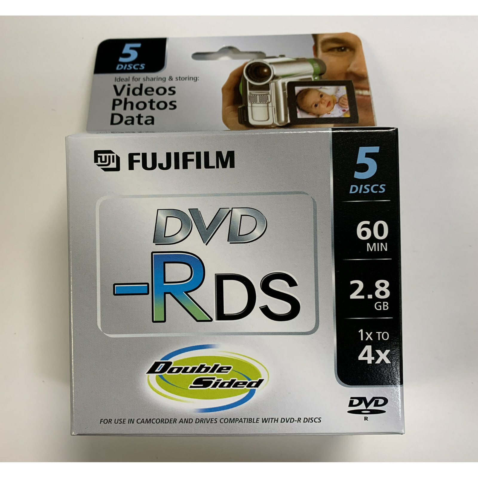 60 UNITS Fujifilm DVD-R DS Camcorder 2.8GB 60Minutes Discs 25302910, 5PCS/UNIT