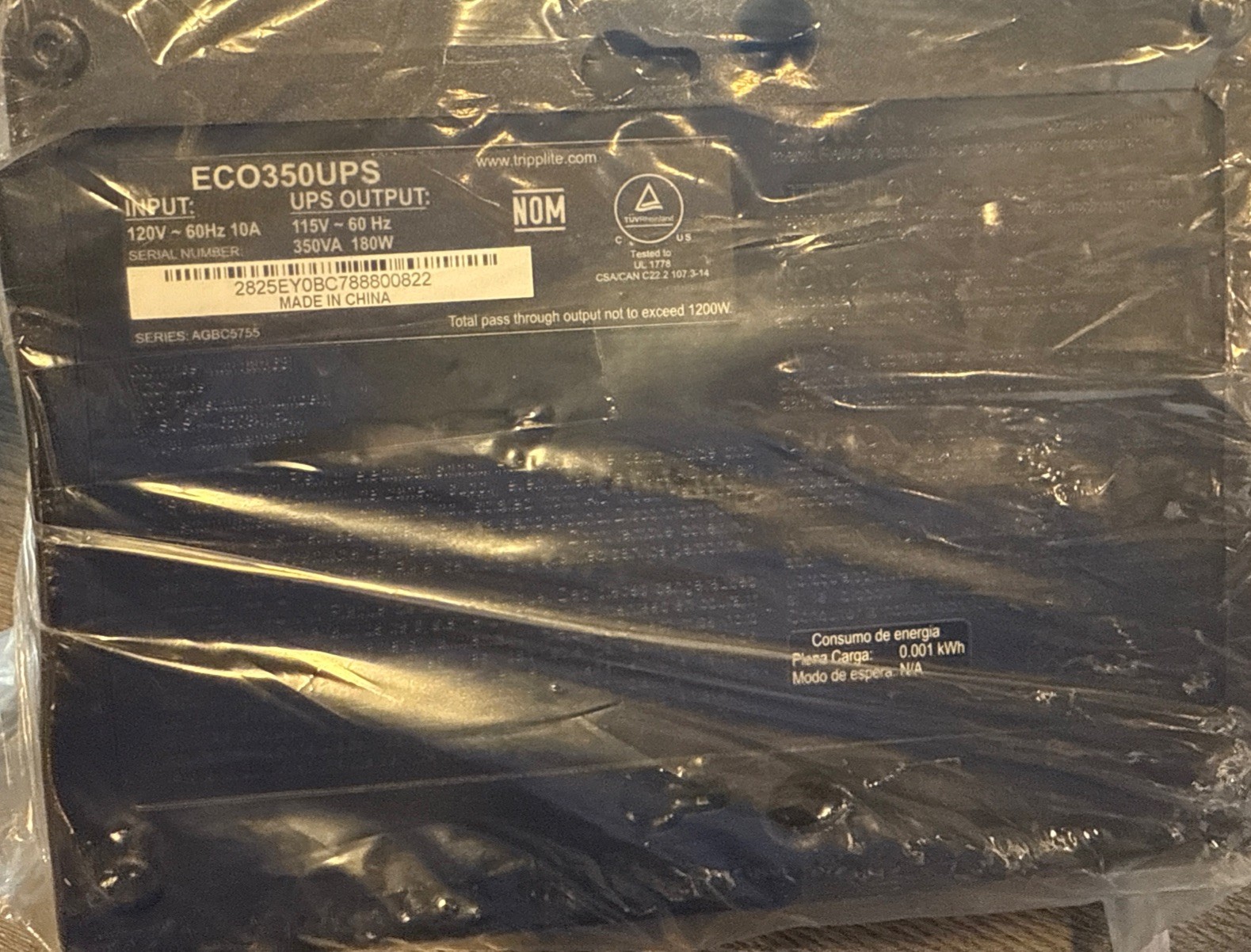 Tripp Lite ECO350UPS 350 VA 316 J 6-Outlet Energy-Saving Standby UPS-sealed!