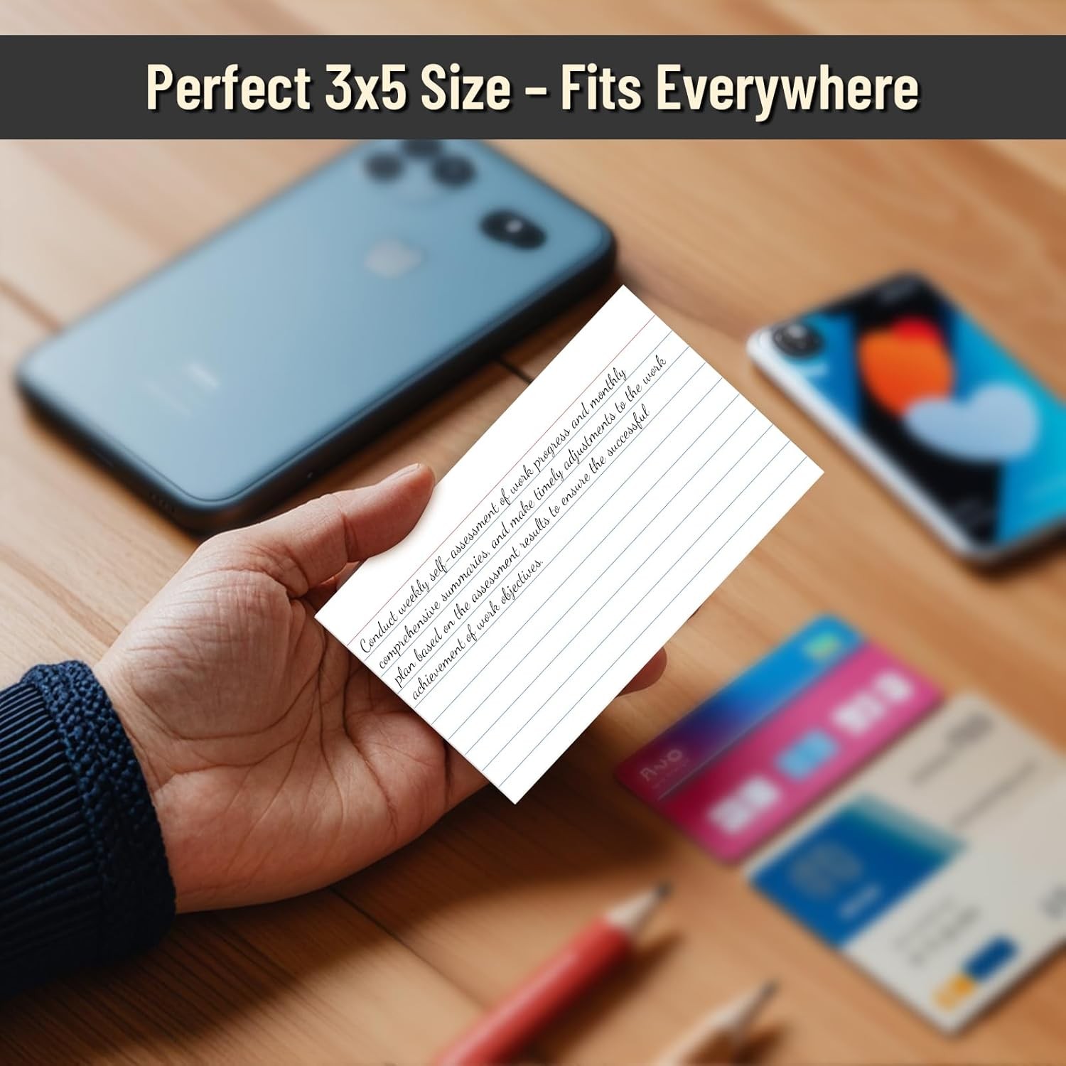 Index Cards 3×5 Inch 200 Count Ruled White Index Cards Flash Cards College Ruled