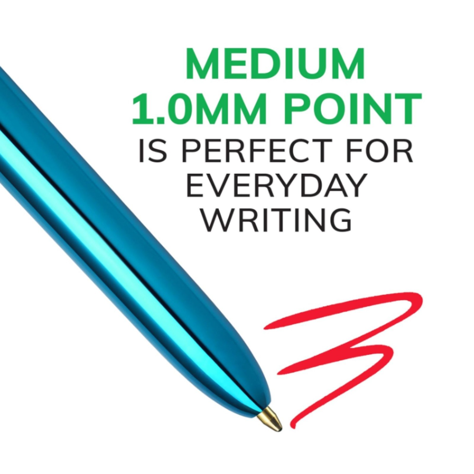 4-Color Retractable Ballpoint Pen with 1.0 Mm Medium Point, 1-Count in Assorted