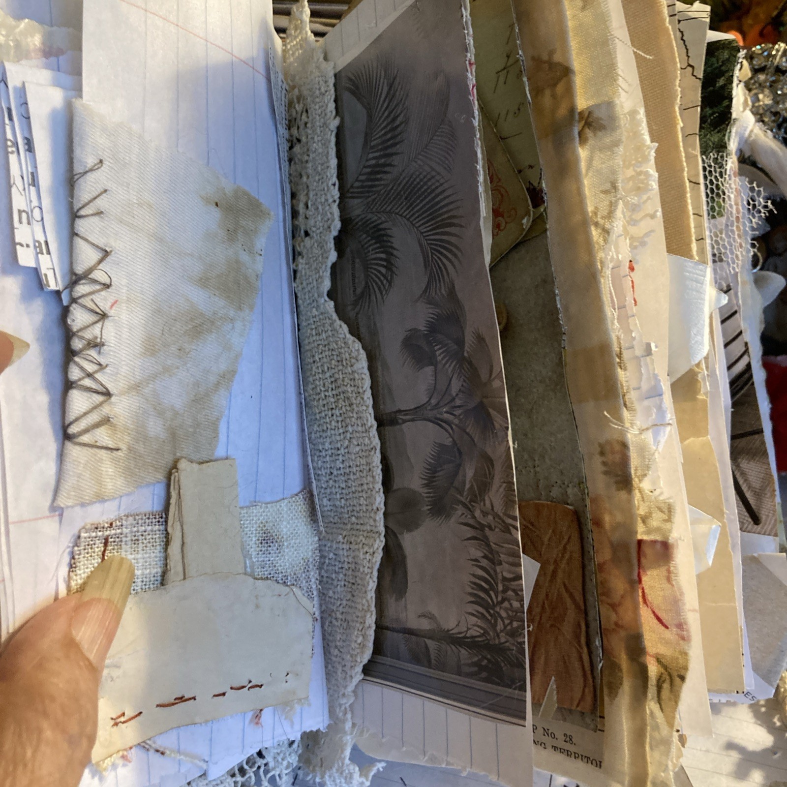 Junk Journal, Grungy Fabric, Found Objects