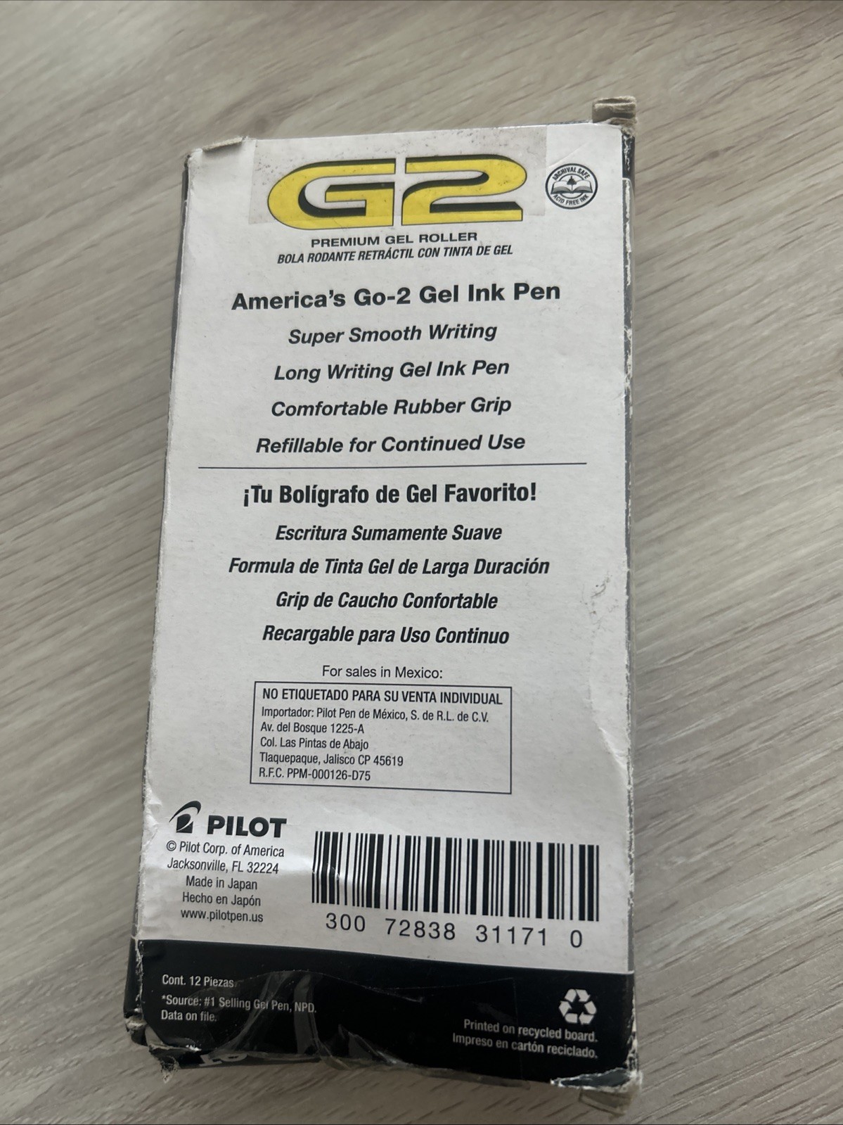 Pilot G2 PIL31021 0.7mm Roller Ball Retractable Gel Pen, Blue – 12 Pack