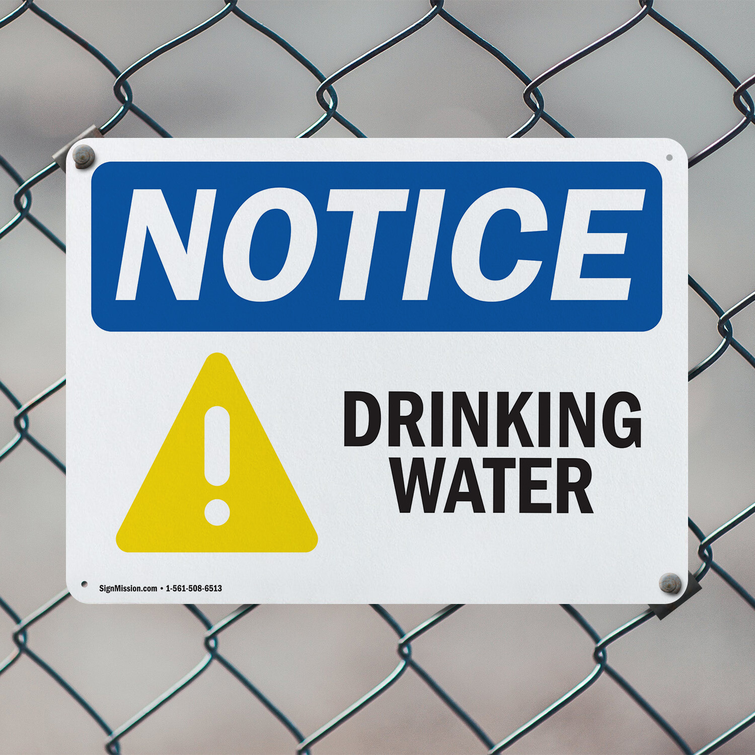 (2 Pack) Drinking Water OSHA Notice Sign Decal Metal Plastic