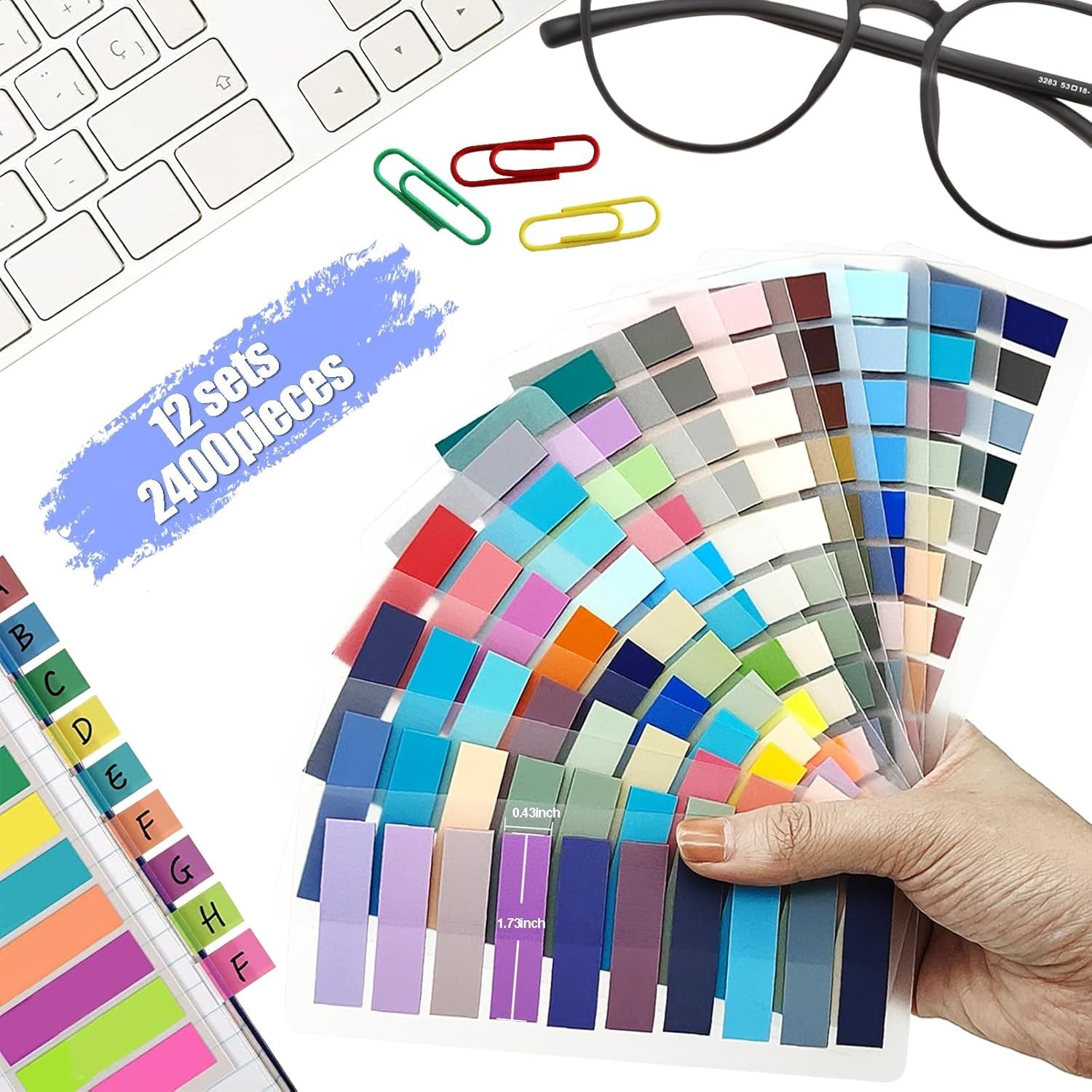 Sticky Tabs 500/2400 Book Tabs for Page Markers Transparent Annotation supplies