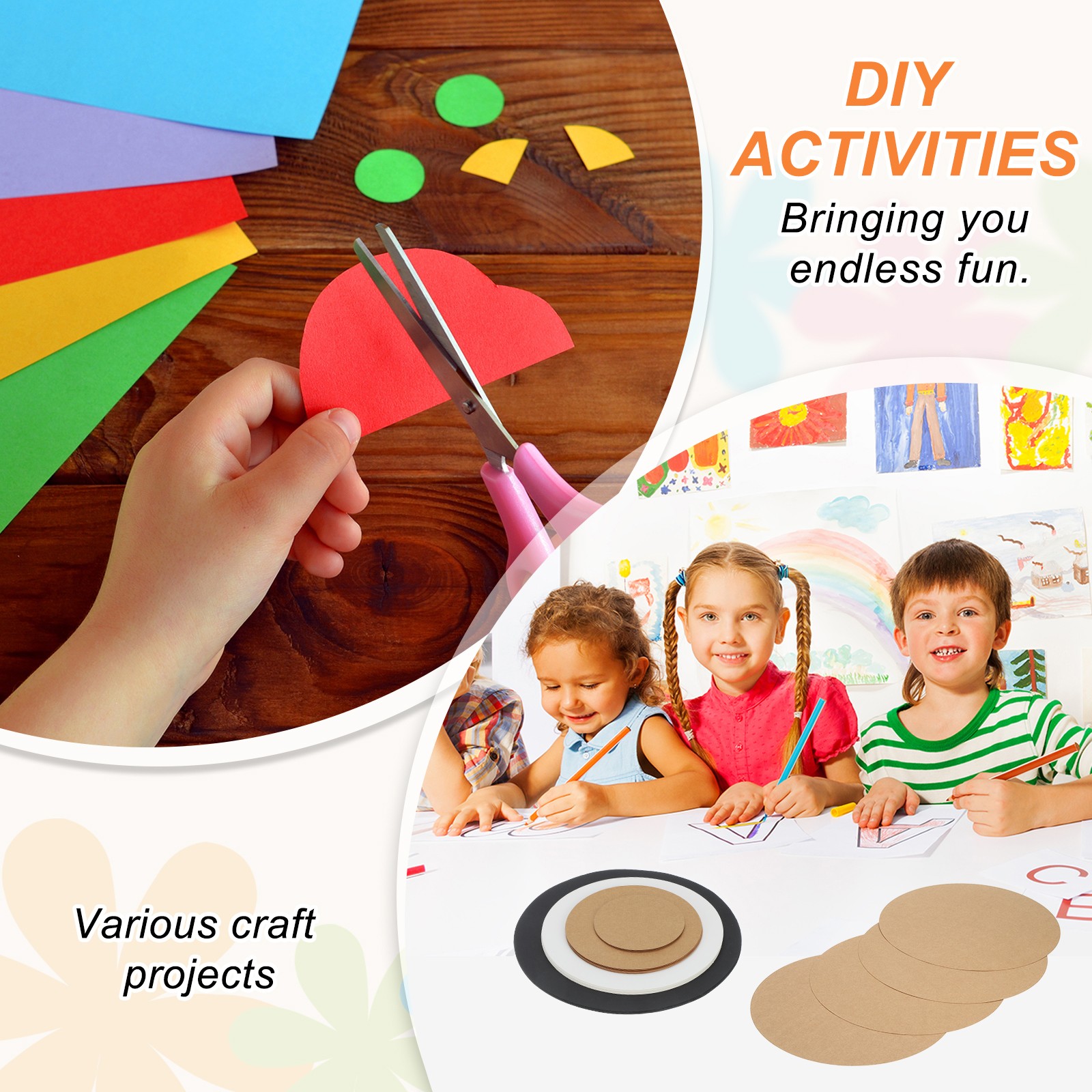 24 Pcs Circle Card Stock, 2 Inch Cardstock Paper Circles for Craft, Black