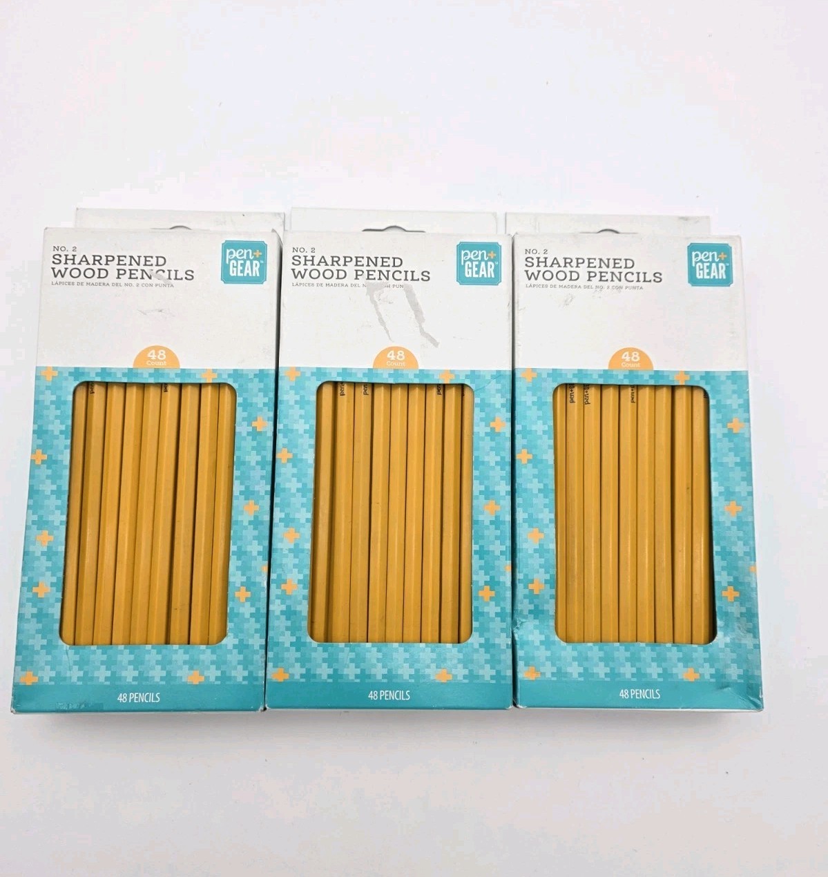 Lot Of 3 Boxes Of No. 2 Wood Pencils Sharpened, 48 Count Per Box, Pen + Gear