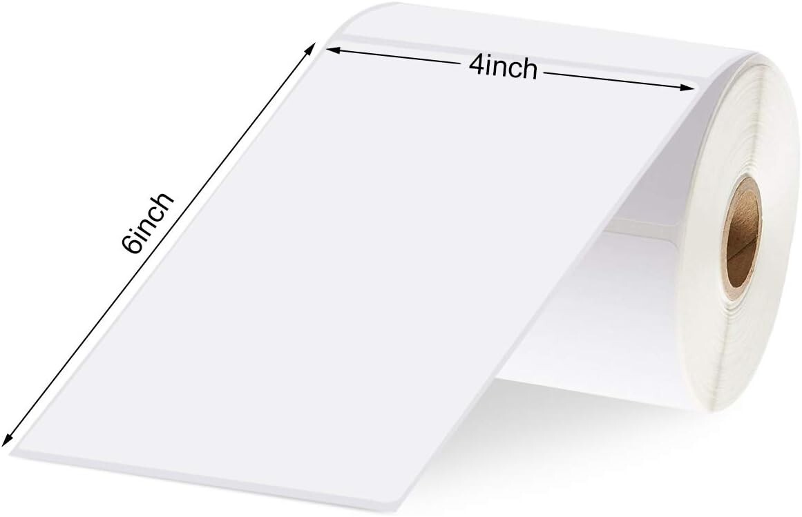 500 4″x6″ Fanfold Direct Thermal Shipping Labels for Zebra 4 X6 Rollo Printers