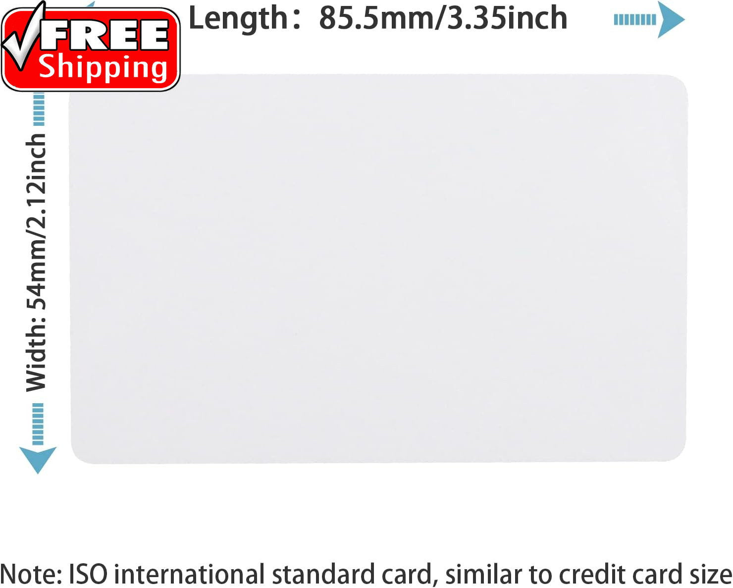 50 Pack Premium Blank PVC Cards, CR80 30 Mil Graphic Quality White Plastic Card