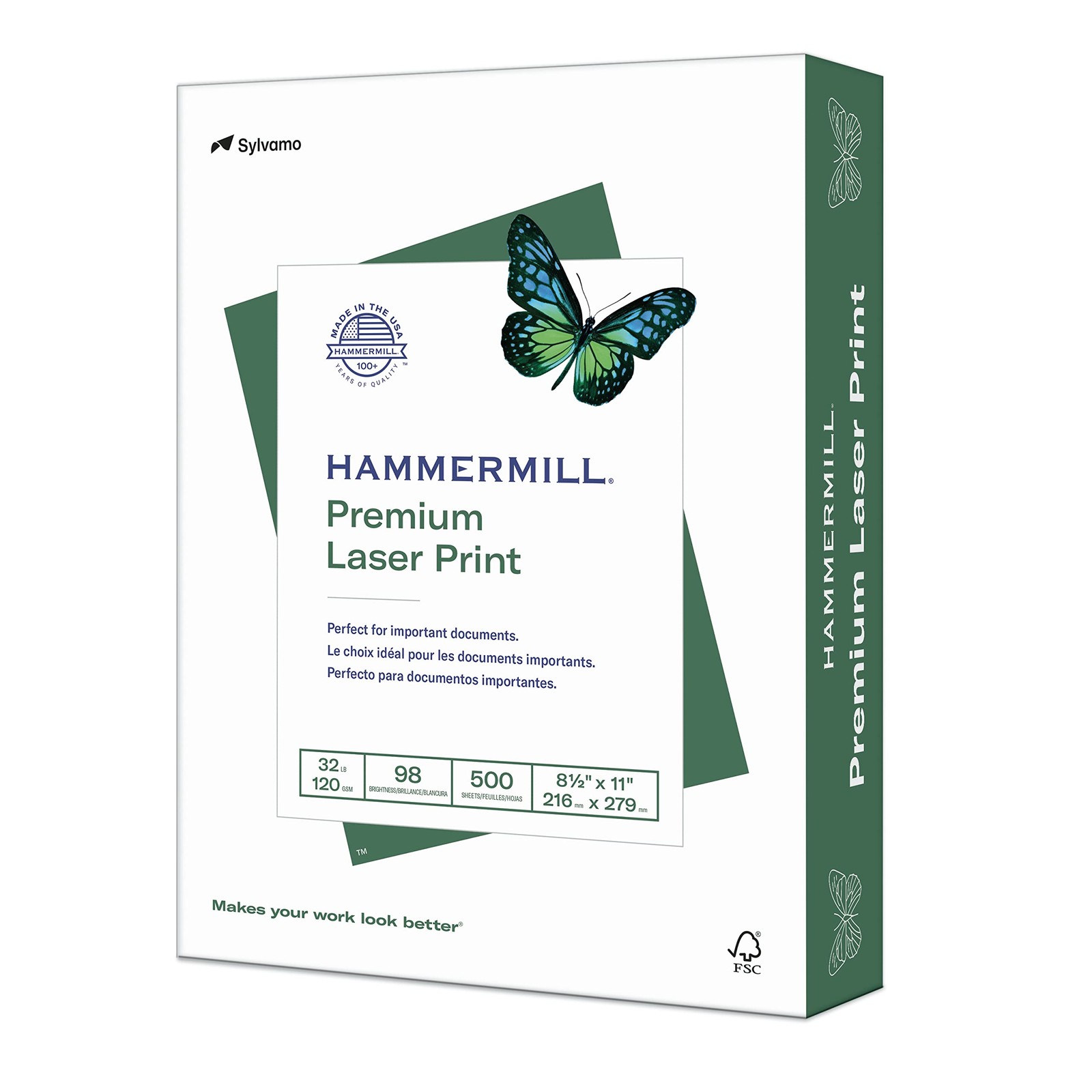 Printer Paper, Premium Laser Print 32 lb, 8.5 x 11-98 Bright, Made in the USA…