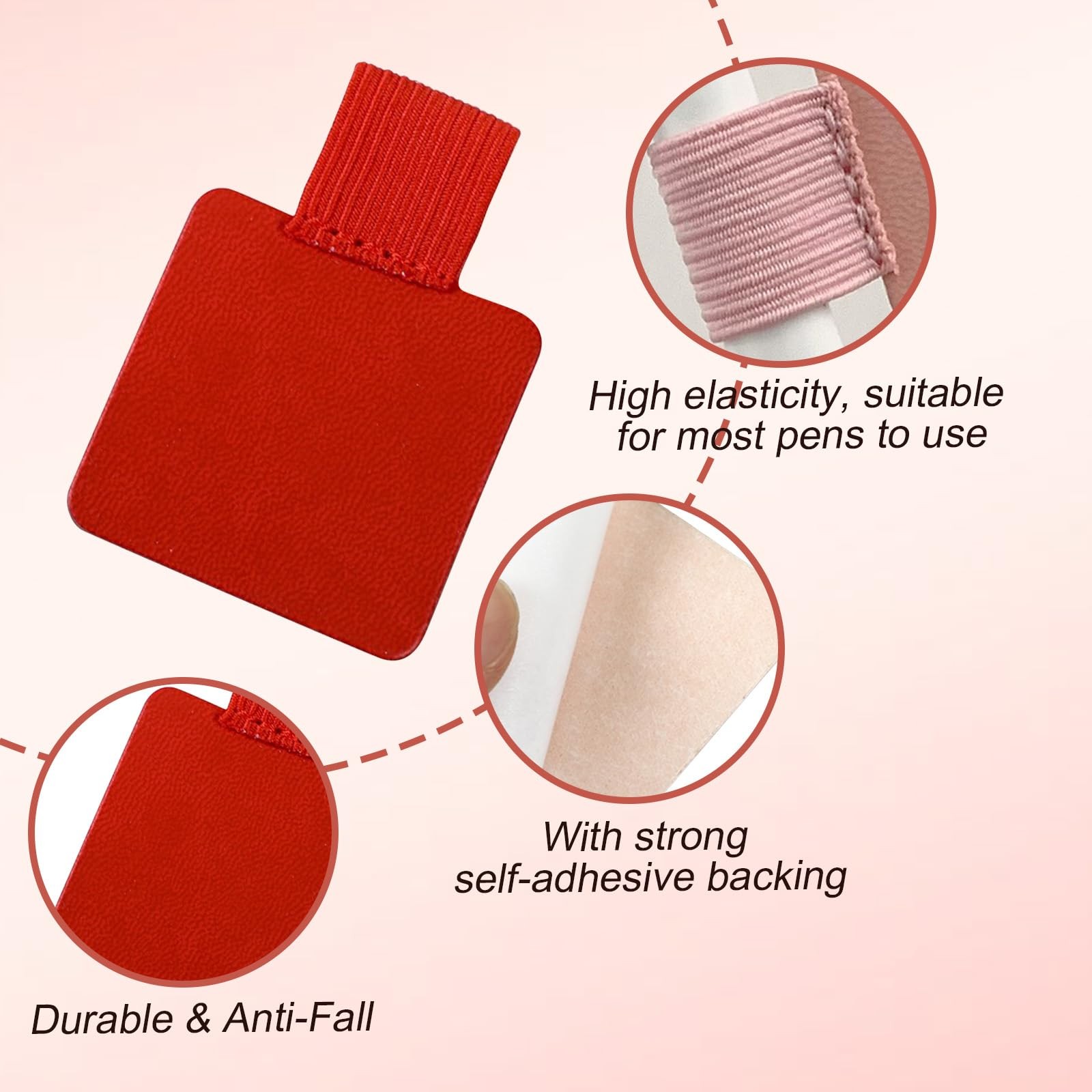 hongliang 10-Pack Self-Adhesive Pen Loop Holder,Elastic Notebook Pen Holder f…