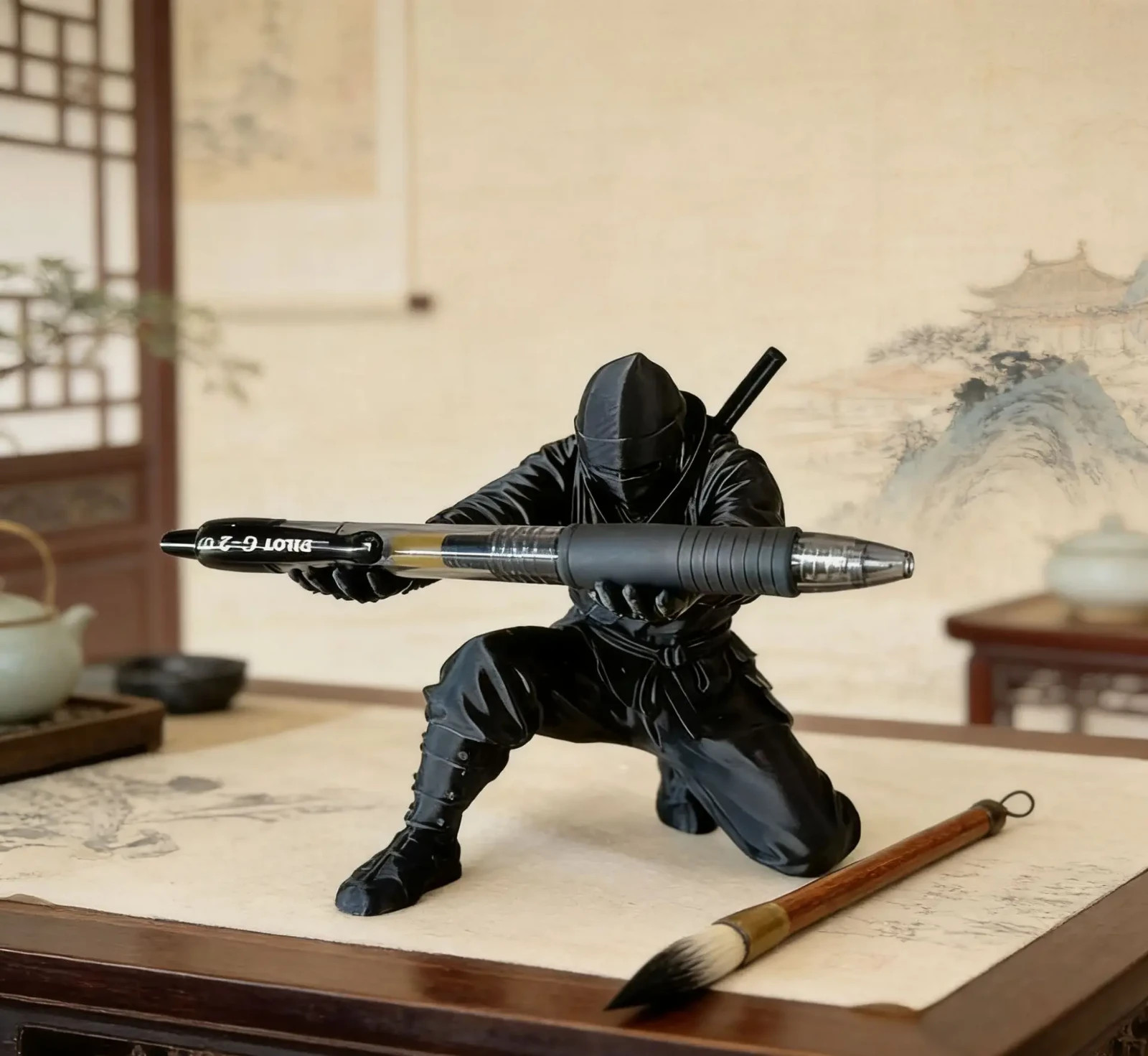 (9*7.8cm) 3D Printed Cool Organizer Ninja Pen Holder Miniature Pen Stand