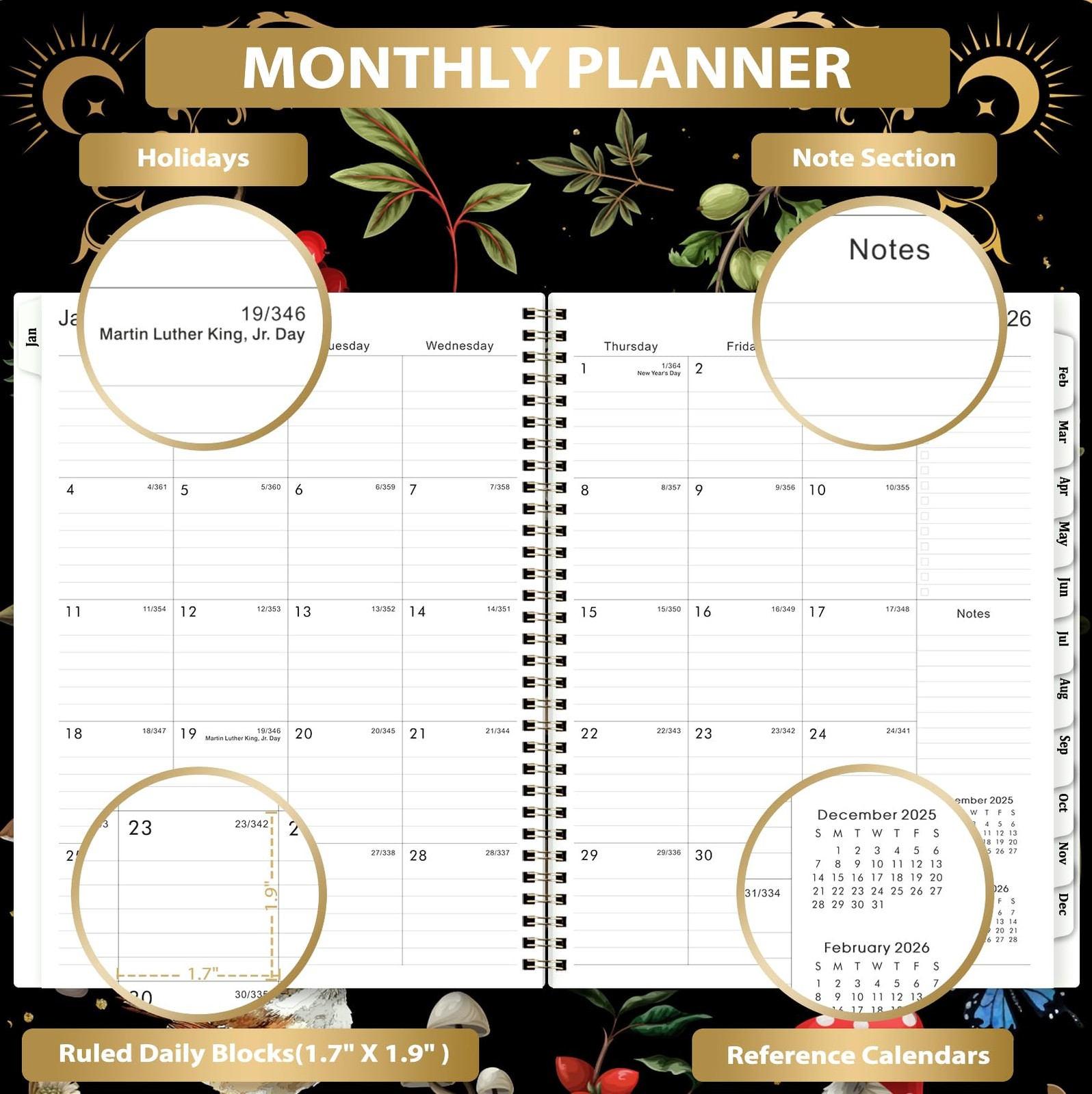 2026 Planner – Planner 2026, 9 x 11, Jan 2026 – Dec 2026, 2026 Weekly Monthly…