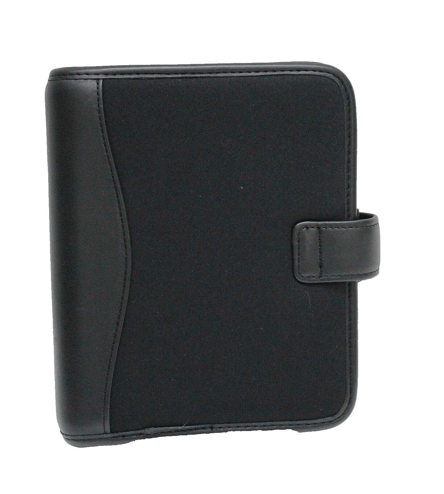 FRANKLIN COVEY Small Black Leather Fabric 6 Ring Binder Address Book 7 1/2″ NEW