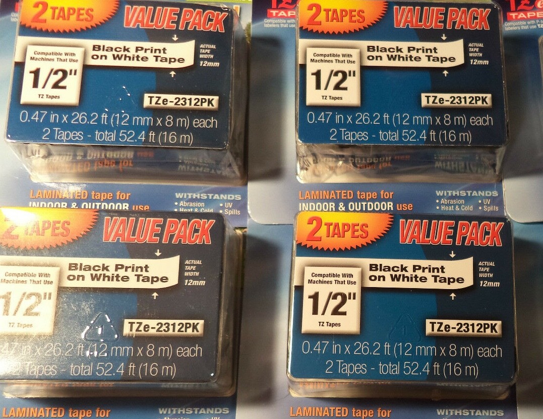 10 PACK Brother P-Touch TZe-231 BLACK ON WHITE Label Tape ORIGINAL 5 X 2 PACK