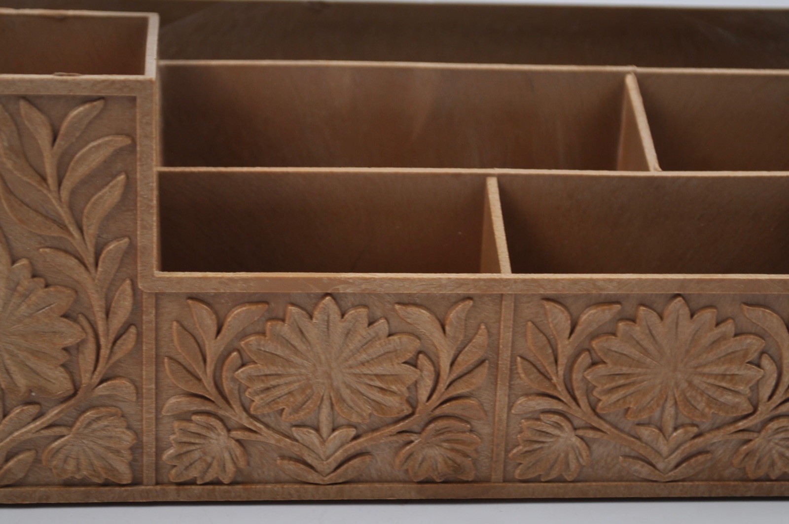 Vintage Desk Organizer Small Plastic Brown 9 1/2 inch