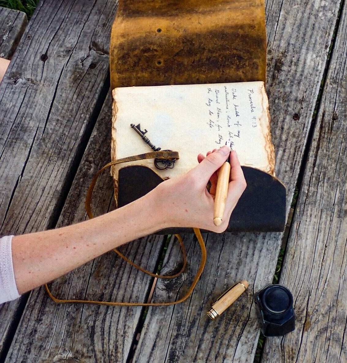US Notebook with Lock – Vintage Leather Journal – Handmade Cotton Paper Diary