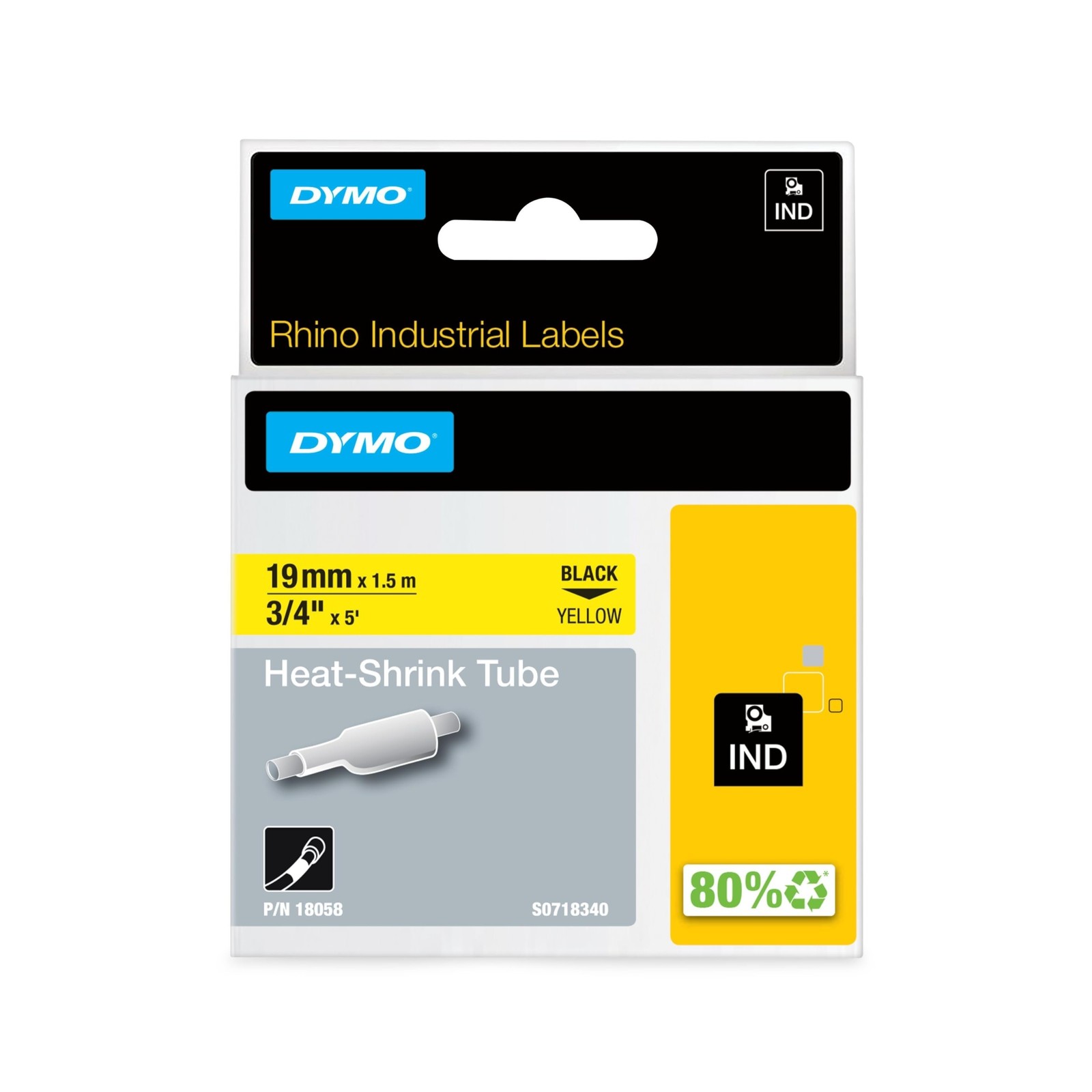 DYMO Rhino Industrial Heat-Shrink Cable Label Tubes 19 mm x 1.5… USA FAST SHIP