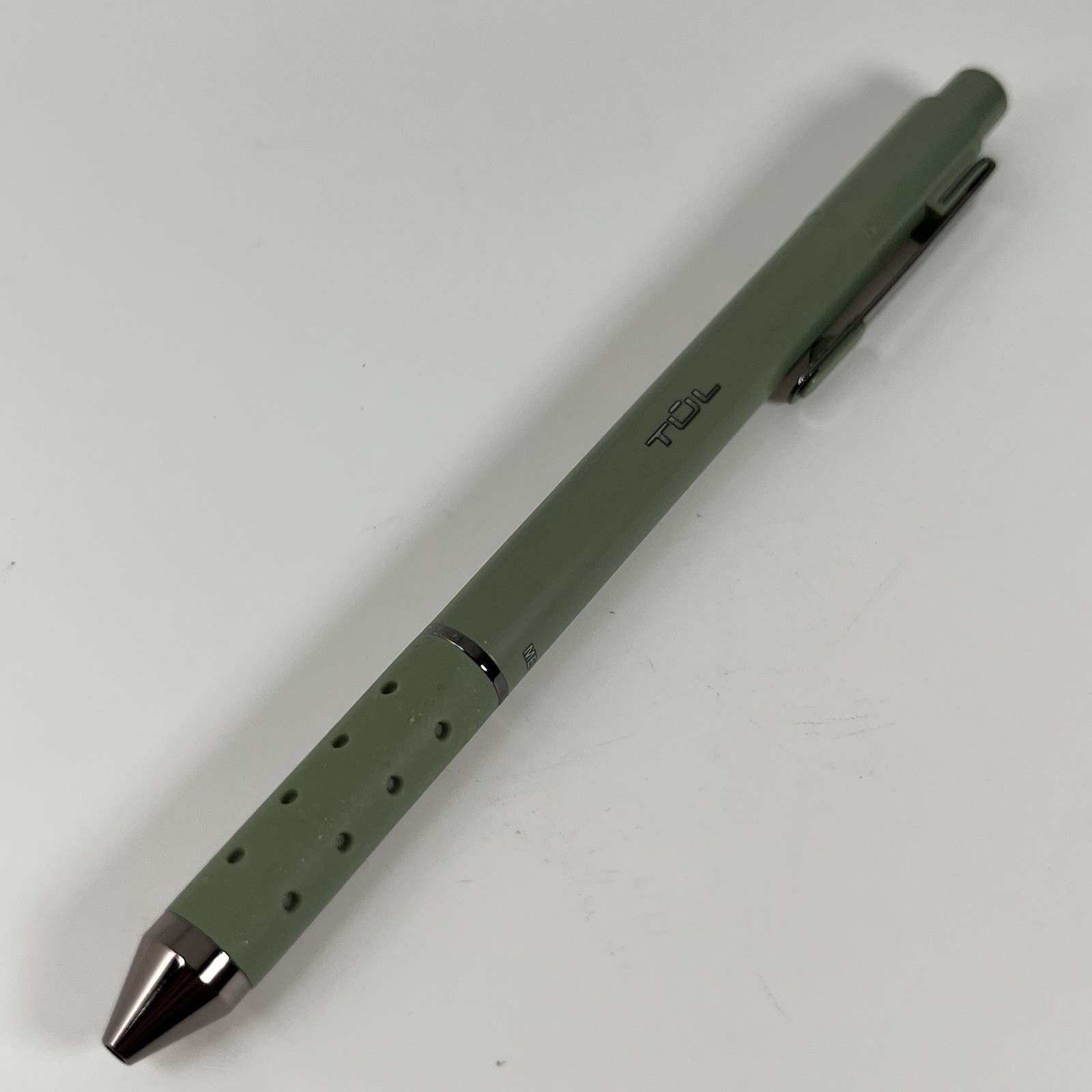 TUL Pen Gel Metallic Ink KHAKI Green Medium 0.8mm Gunmetal Clip Matte Barrel NEW