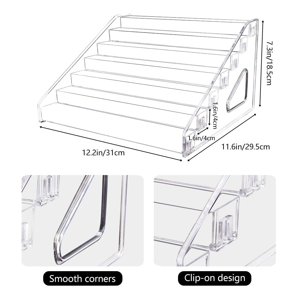 Trading Card Display Stand, 7-Tier Greeting Card Display Stand, 12 in Acrylic