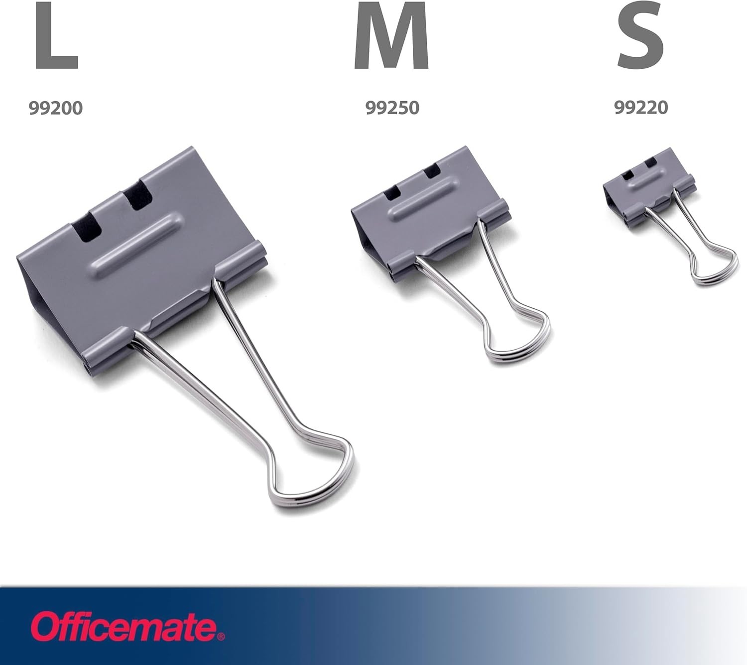 Versatile EZ Binder Clips, Medium Size – 12 Gray Metal Clips for Organization