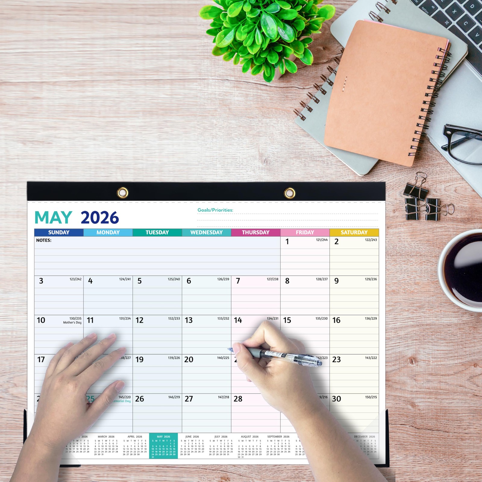 2026 Desk Calendar – Jan 2026 – Dec 2026, 12 Monthly Calendar, Large Desk…