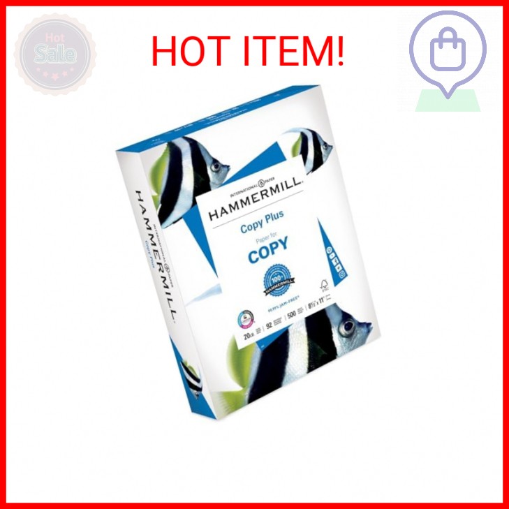 Hammermill Printer Paper, 20 lb Copy Plus, 8.5 x 11 – 1 Ream (500 Sheets) – 92 B