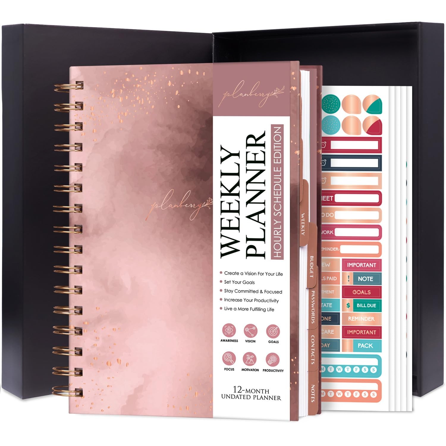 Hourly Schedule Planner Premium – Undated Weekly Organizer with Time Slots & …