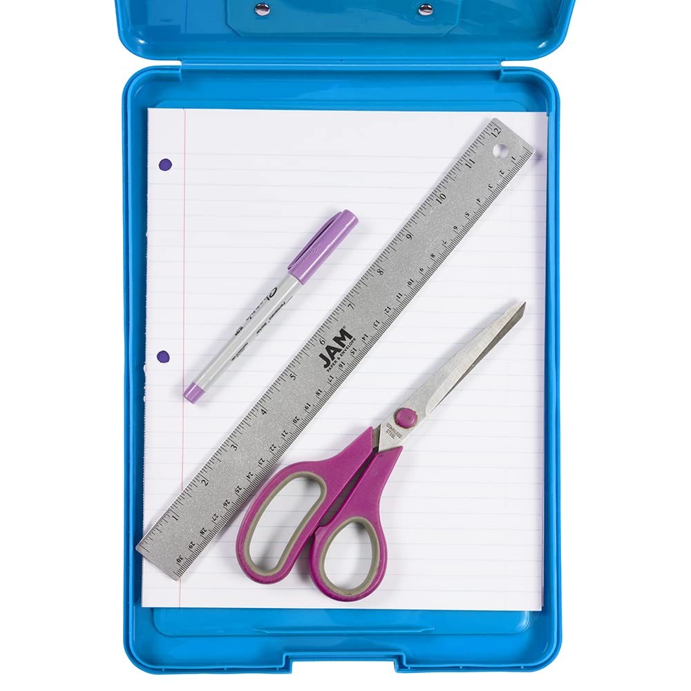 JAM PAPER Plastic Storage Clipboards with Metal Clip Clipboards, Blue