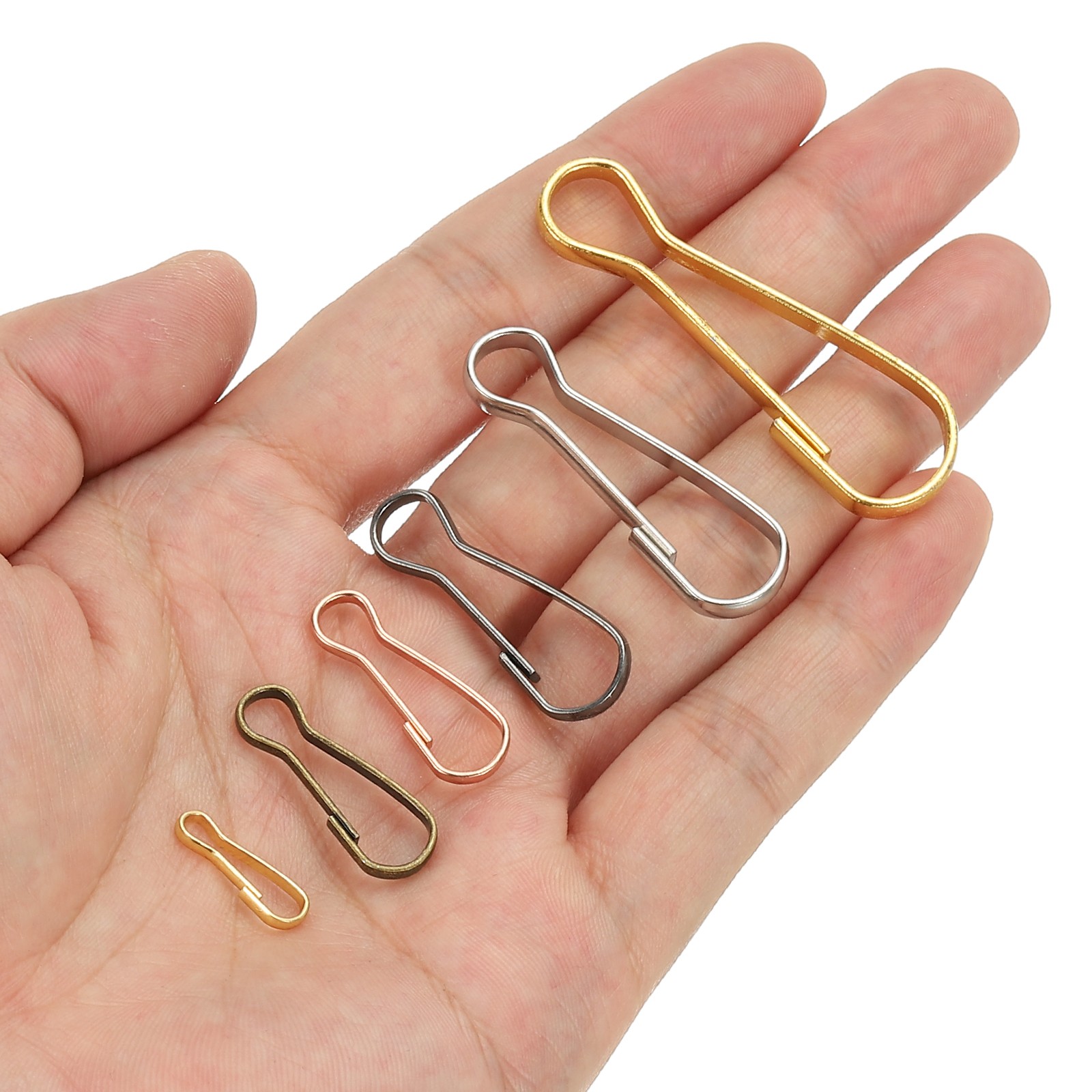 40Pack Lanyard Hooks 32x11x3mm Stainless Steel 304 Hook, Black