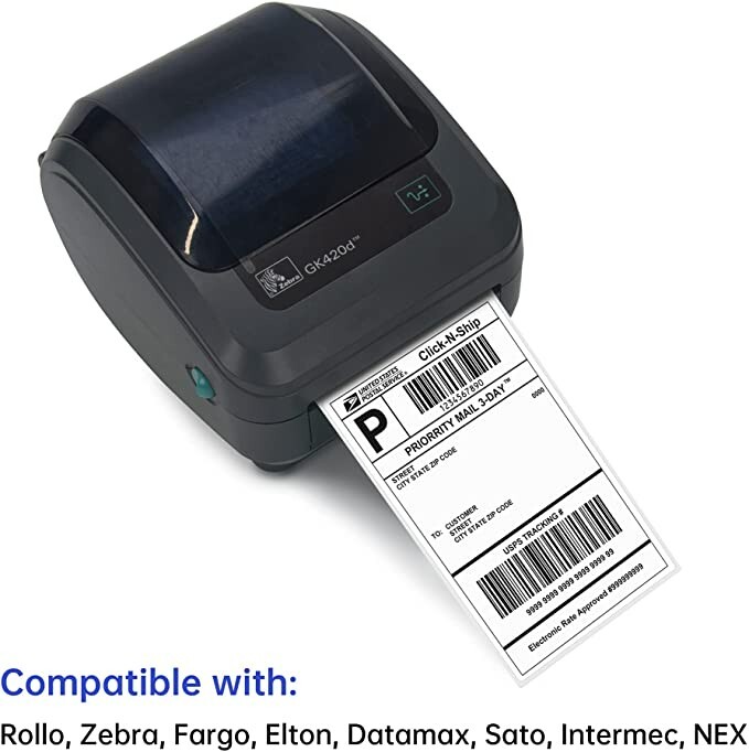 4”x6” Fanfold Direct Thermal Shipping Labels for Zebra, Rollo, UPS (Plain)