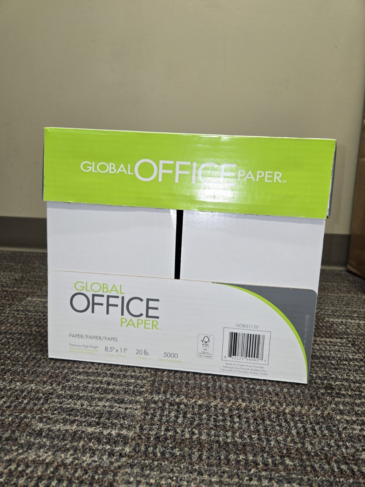 Global Office Paper 8.5×11″ 20 lb. Bond CARTON of 5000