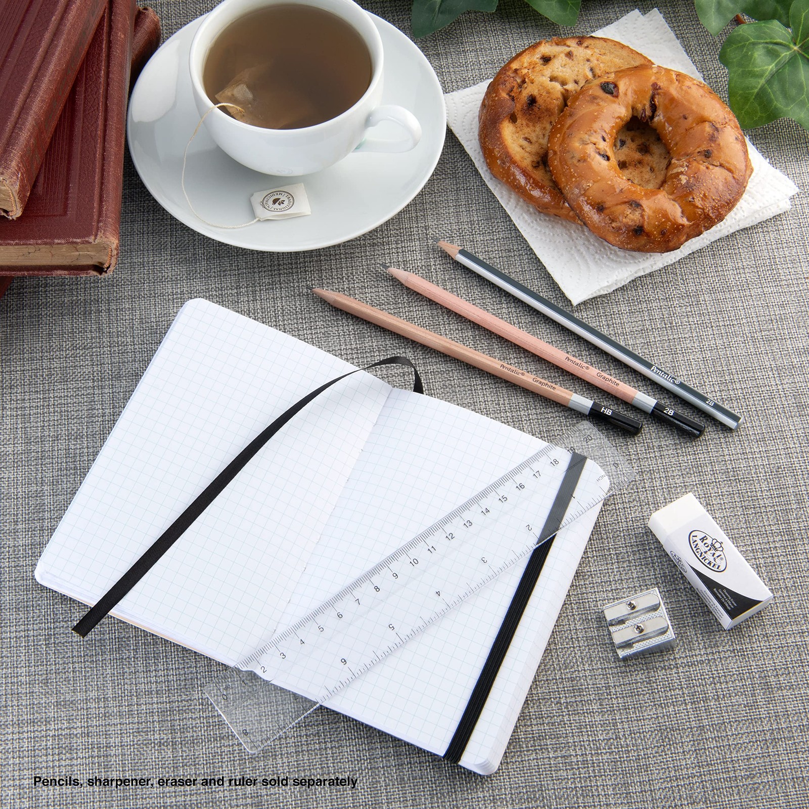 Pentalic 4″ x 6″ Pocket Grid Traveler Journal, 4-inch x 6-inch, Black, Black
