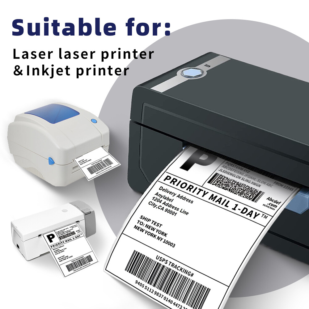 4×6 Fanfold Direct Thermal Shipping Labels for Zebra & Rollo Printers