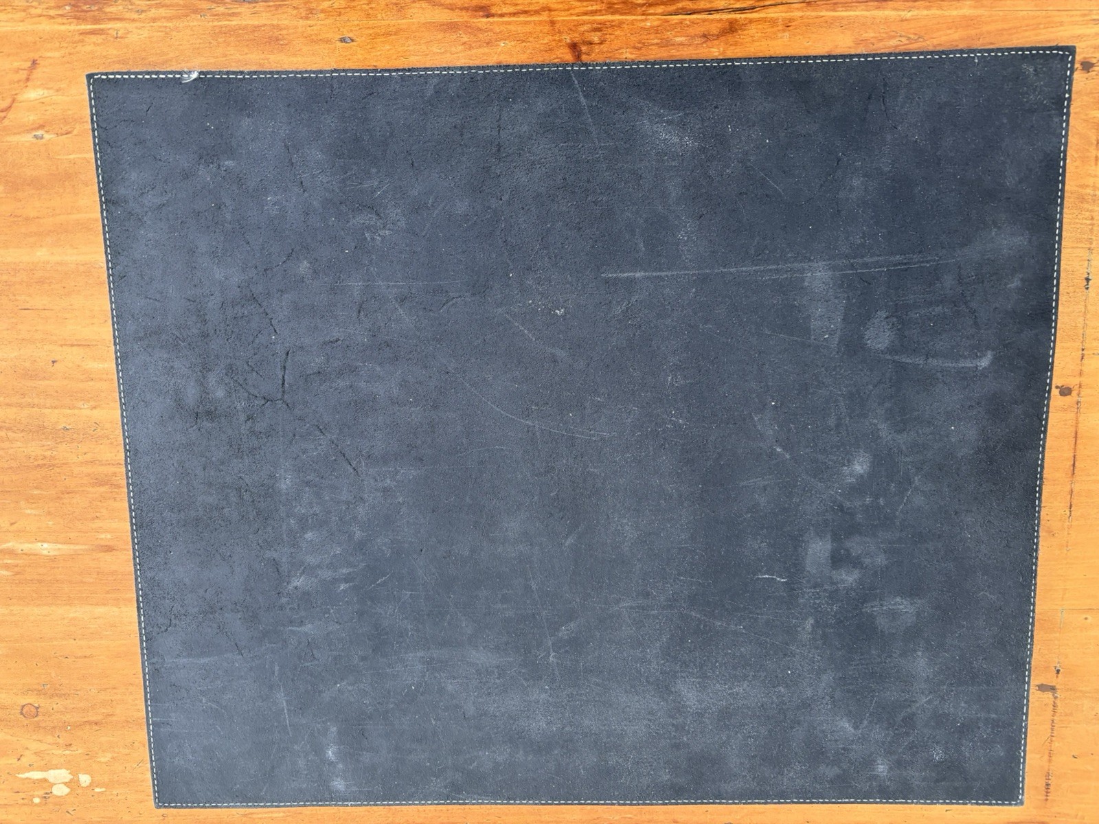 Vintage Desk Pad Blotter Black Leather Roots Canada 22 x 18