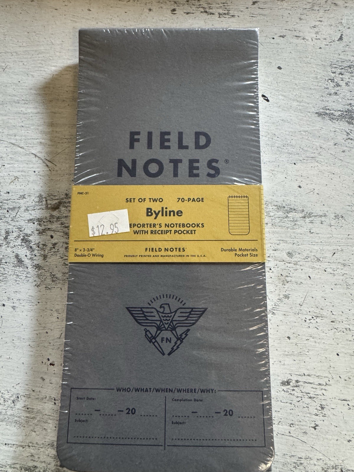 Field Notes Byline Set of 2 Reporter’s Notebooks 70-Page 8×3-3/4in